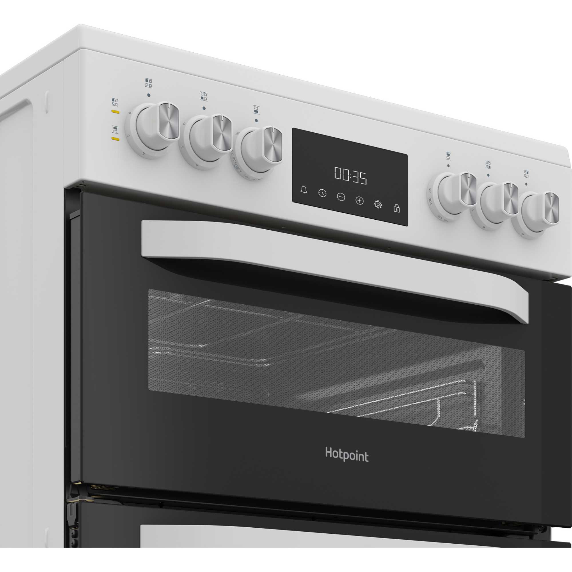 HDE6VDW 60cm Electric Double Cooker with Multiflow - White