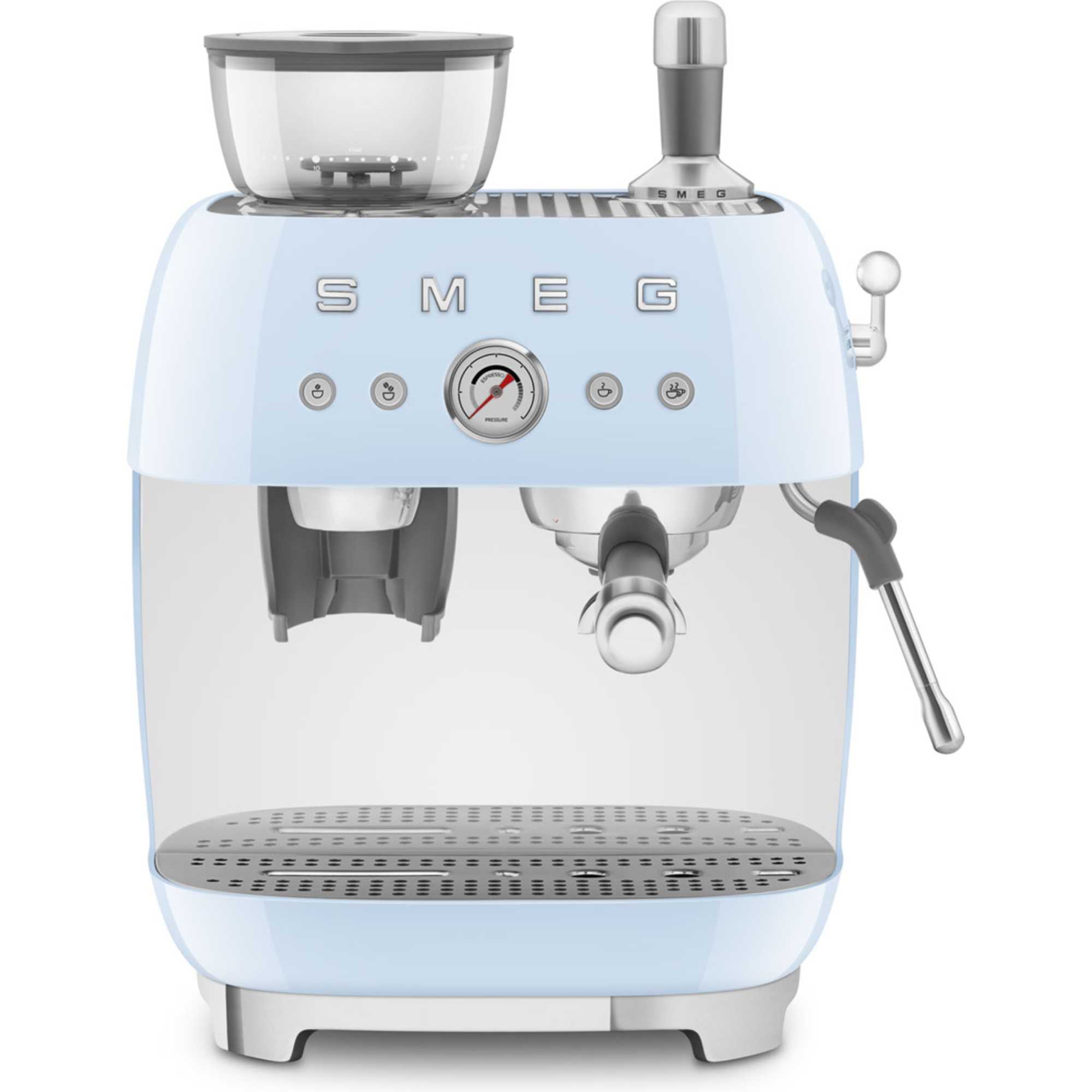 EGF03PBUK 50's Style Espresso Coffee Machine with Grinder - Pastel Blue