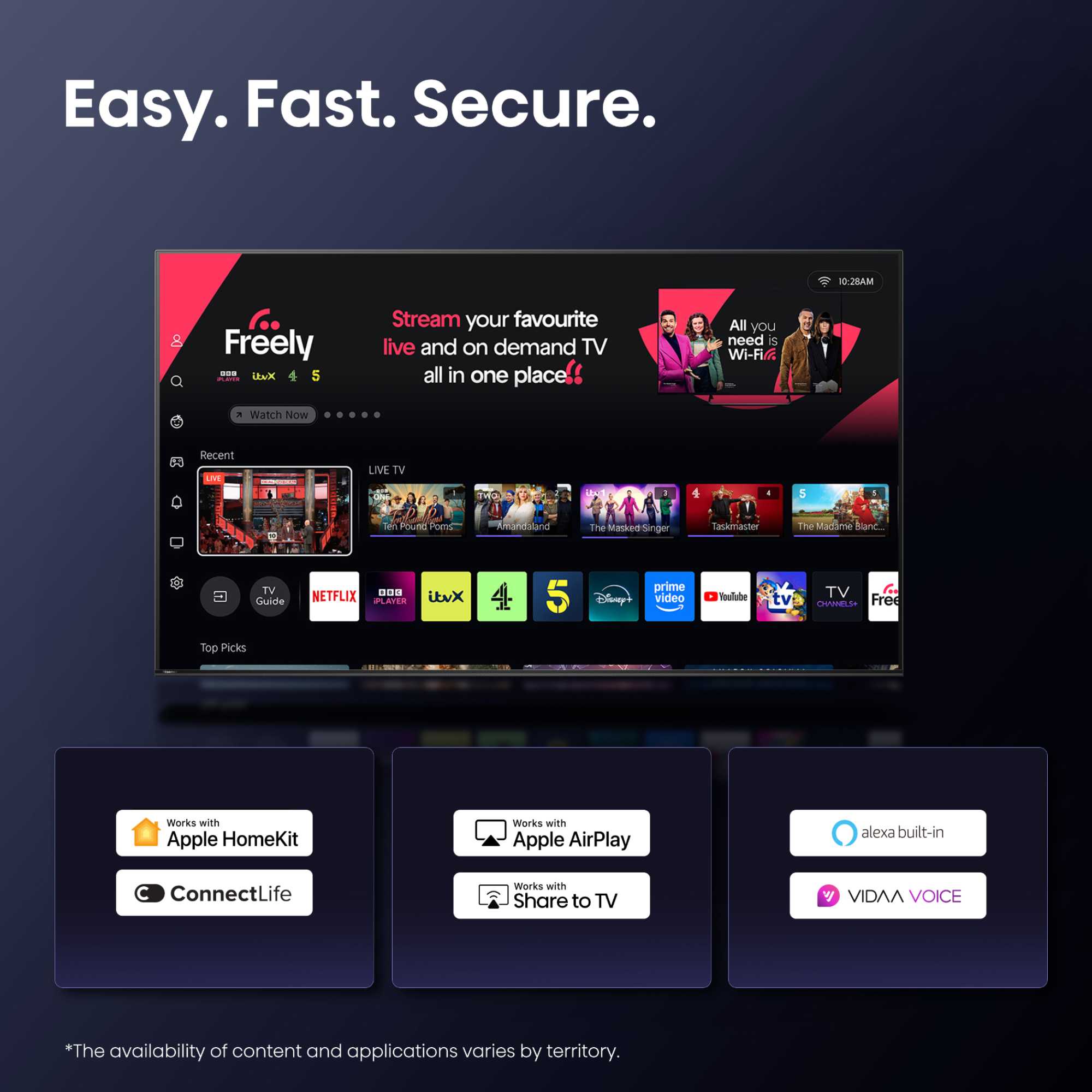 E5QTUK 32" Full 1080 HD QLED Freely Smart TV - 32E5QTUK