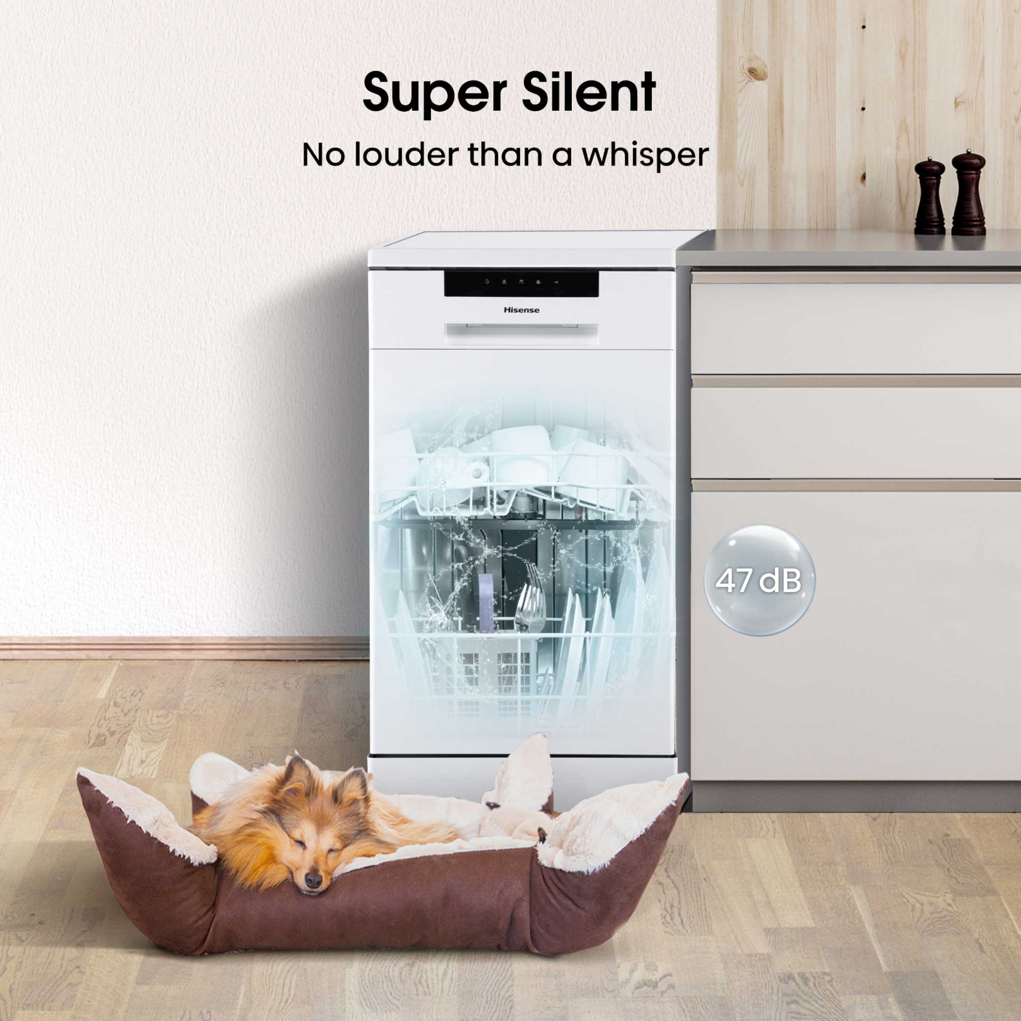 HS523E15WUK Slimline Dishwasher - White