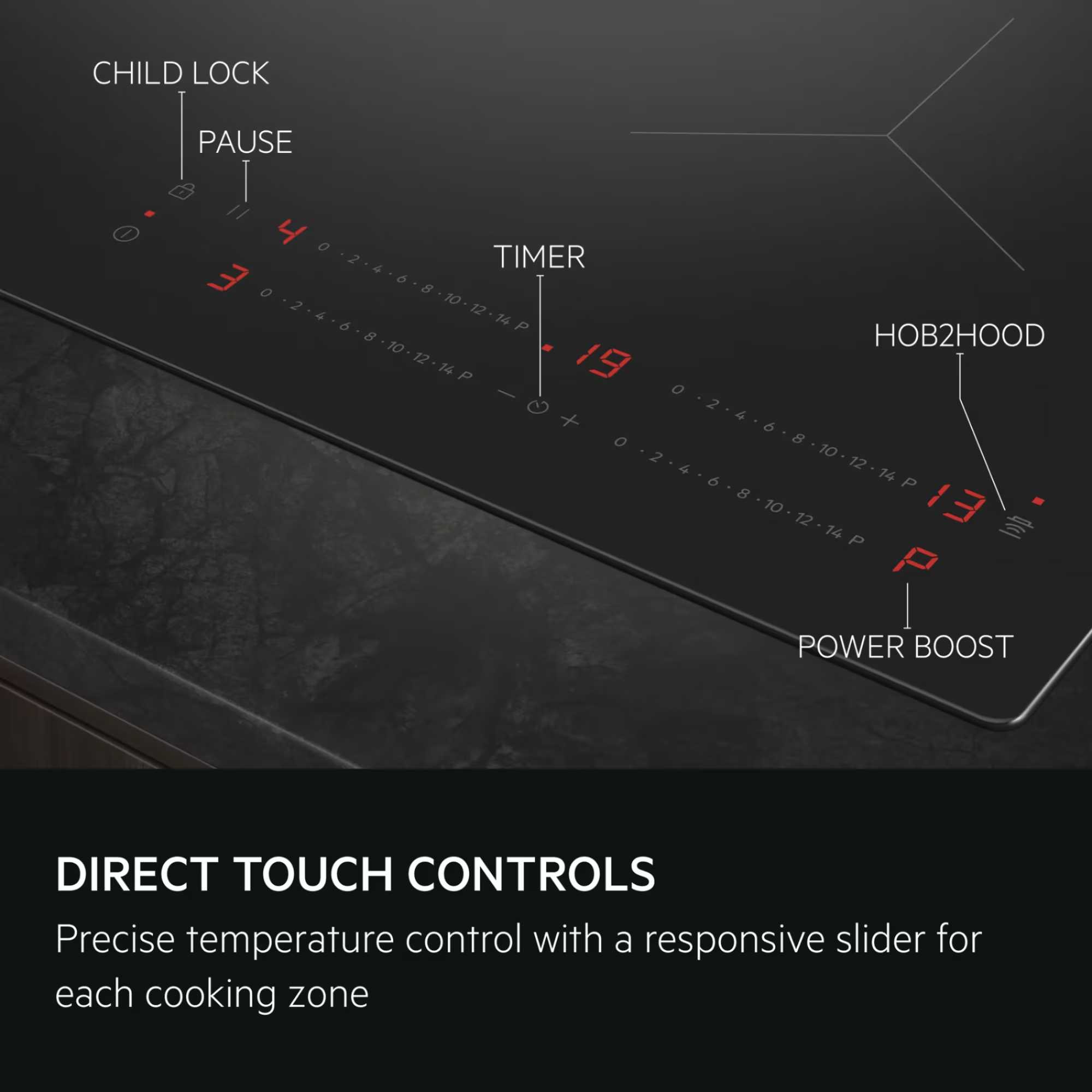 TO64IA00CB 58cm 4 Zone Induction Hob - Black