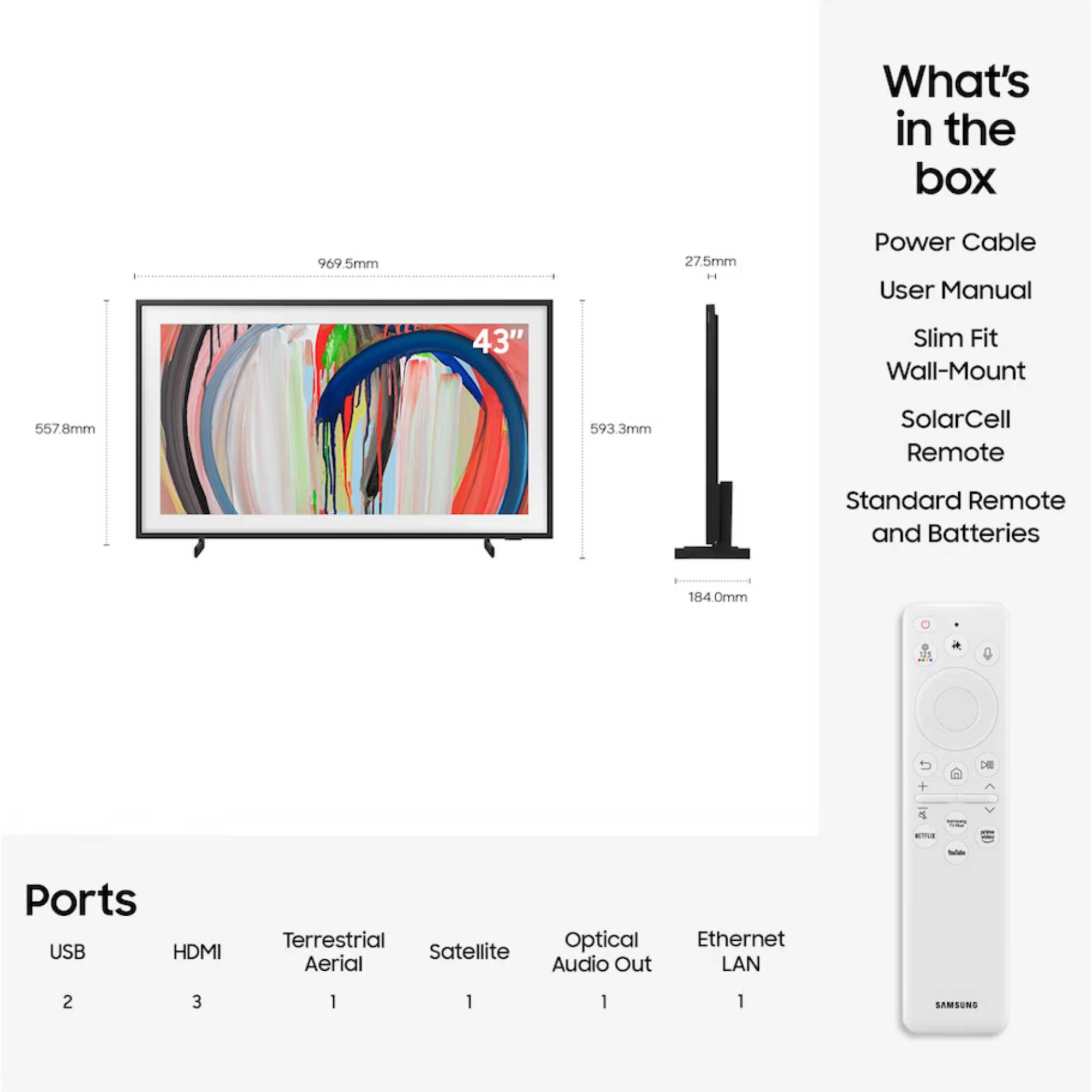 The Frame 43" LS03HE 4k Ultra HD Vision AI Smart TV - QE43LS03HE