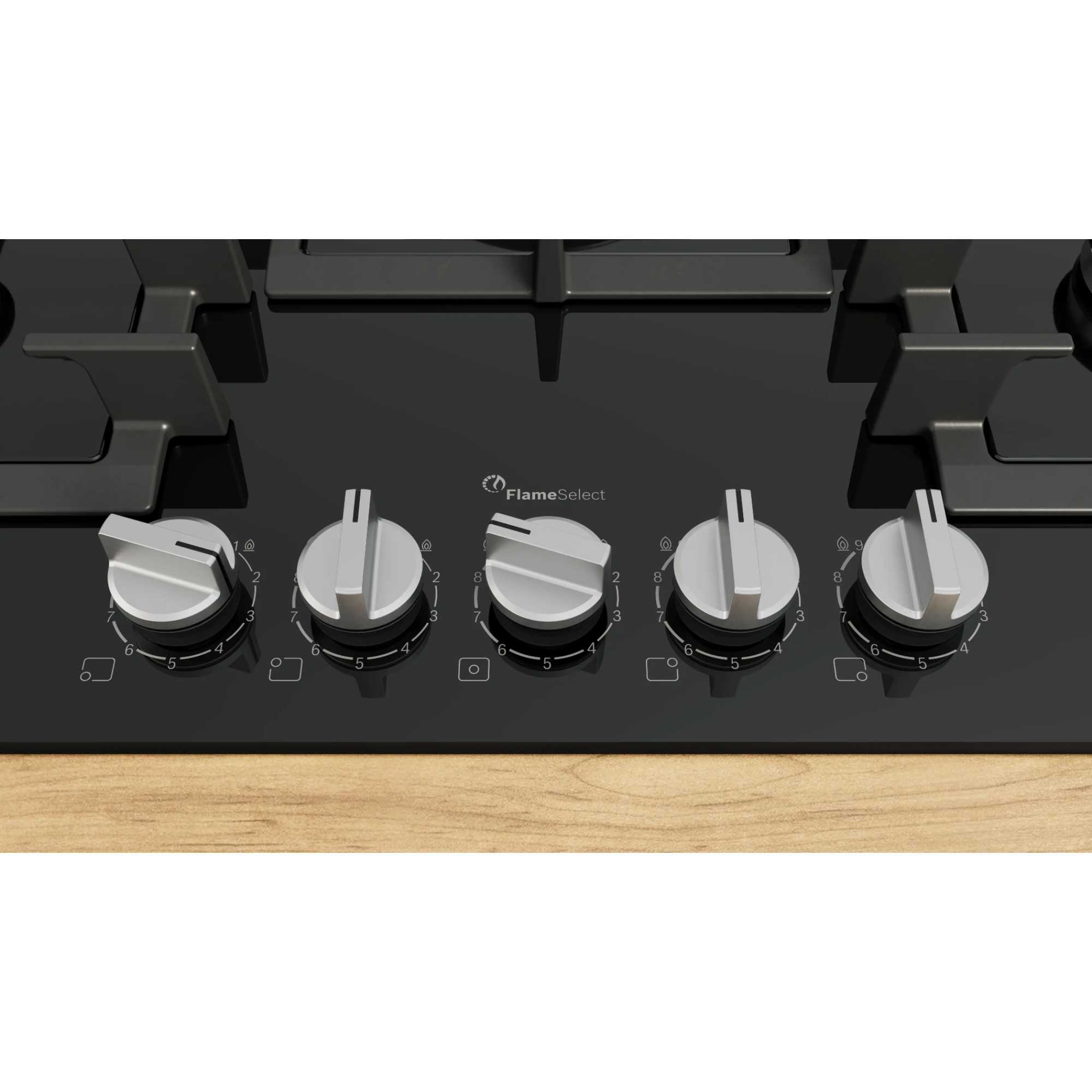 Series 6 PPQ7A6I40 75cm Gas Hob 5 Burners Tempered Glass - Black