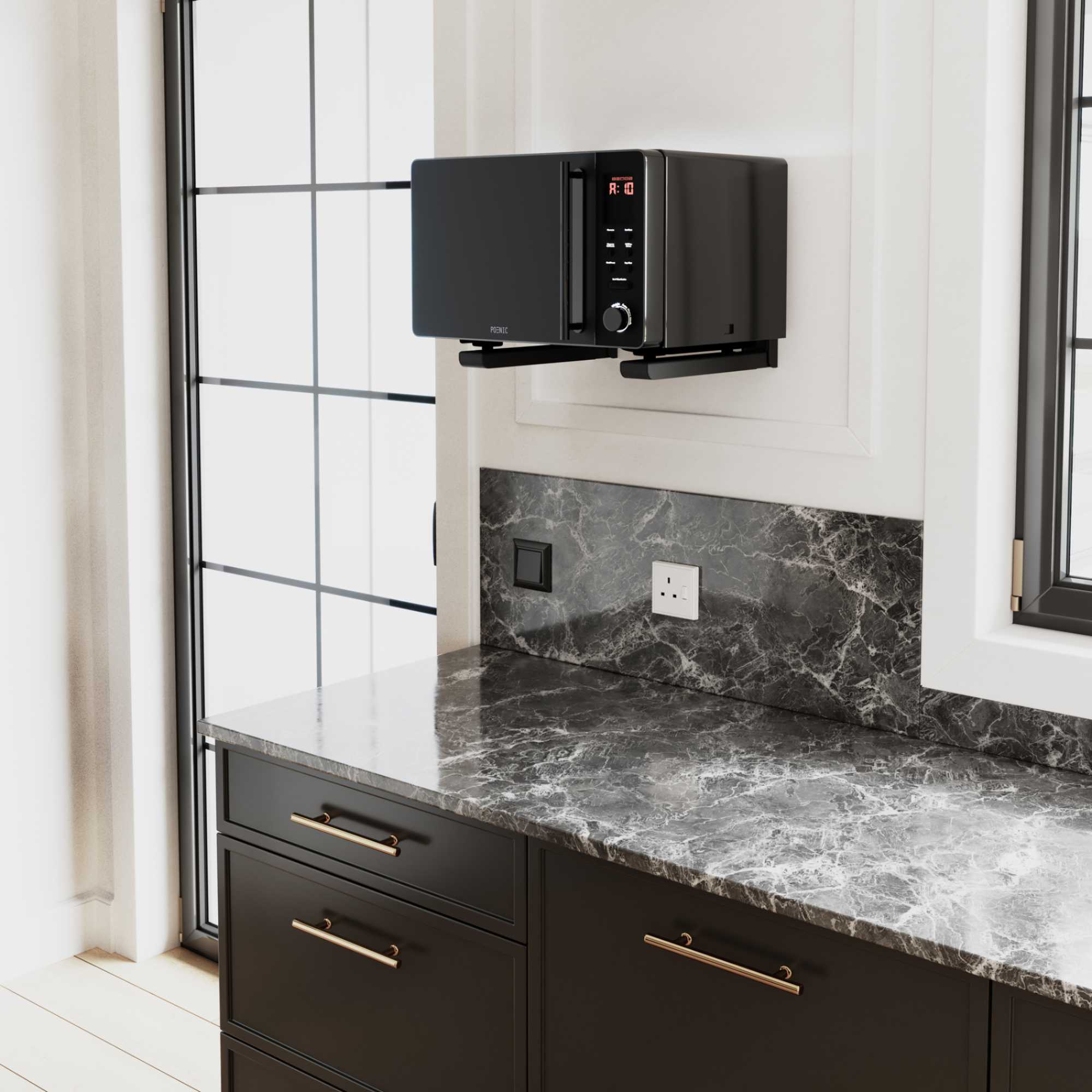 EM60B Universal Microwave Bracket - Black