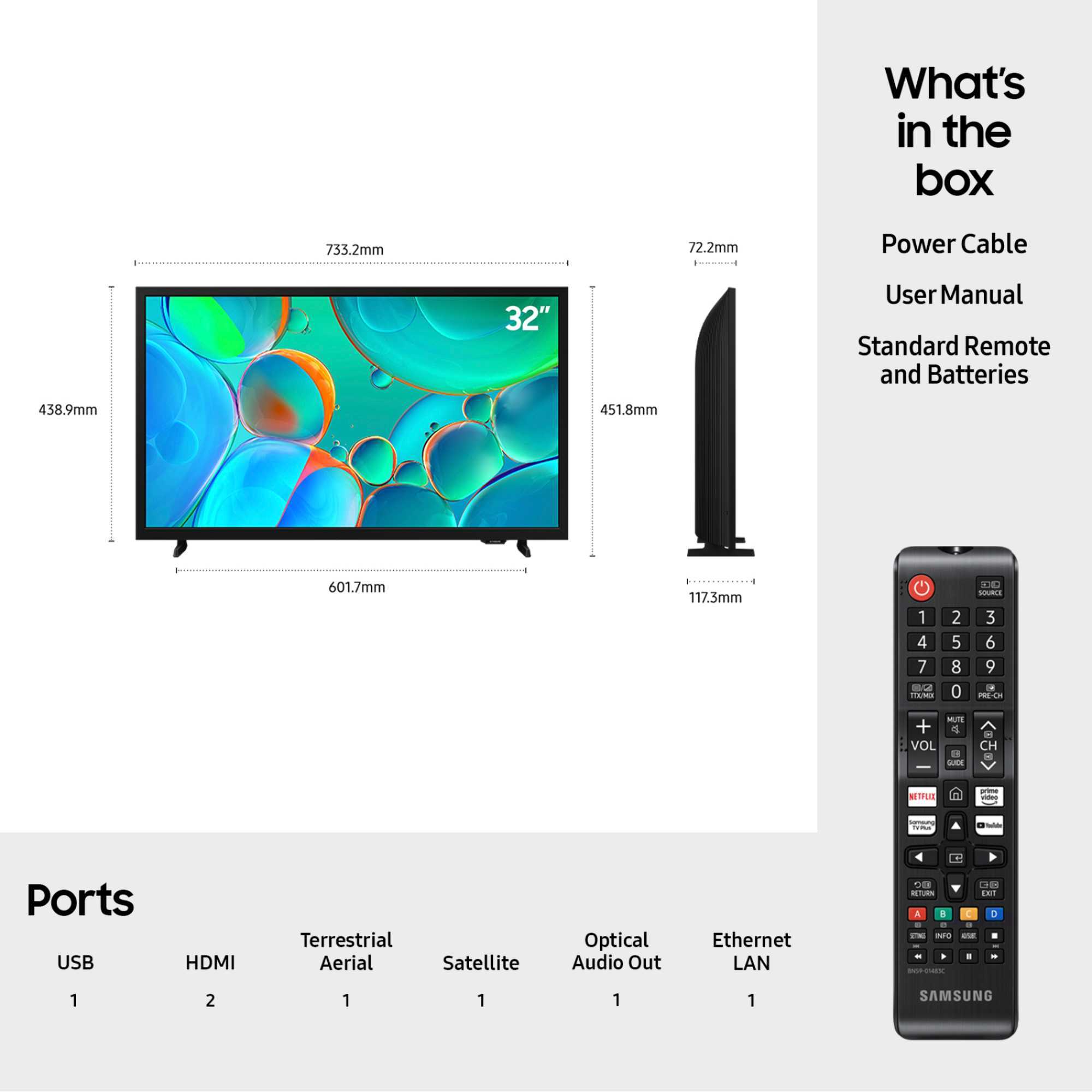 H5000 32" 720 HD LED HDR10+ Smart TV - UE32H5000F