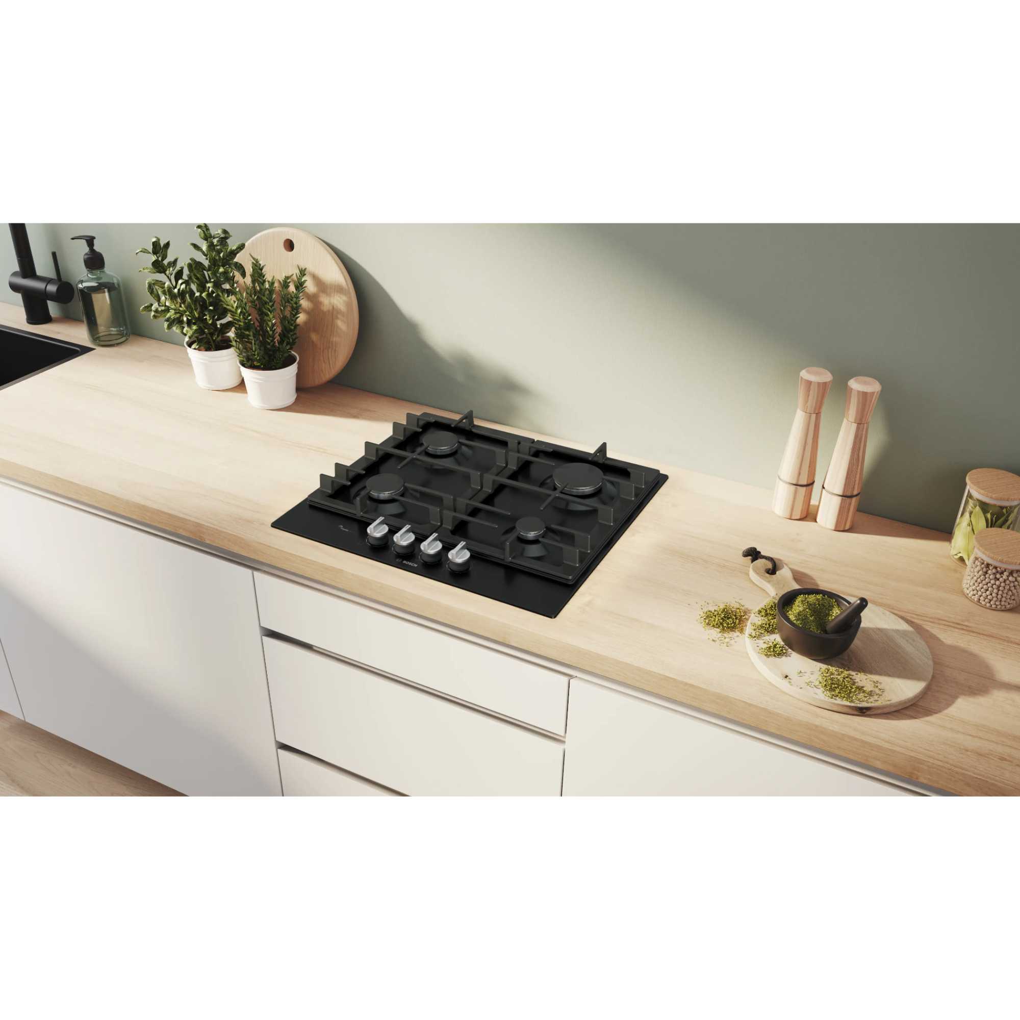 PCP6A6I90 Series 6 4 Burner 60cm Gas Hob - Black