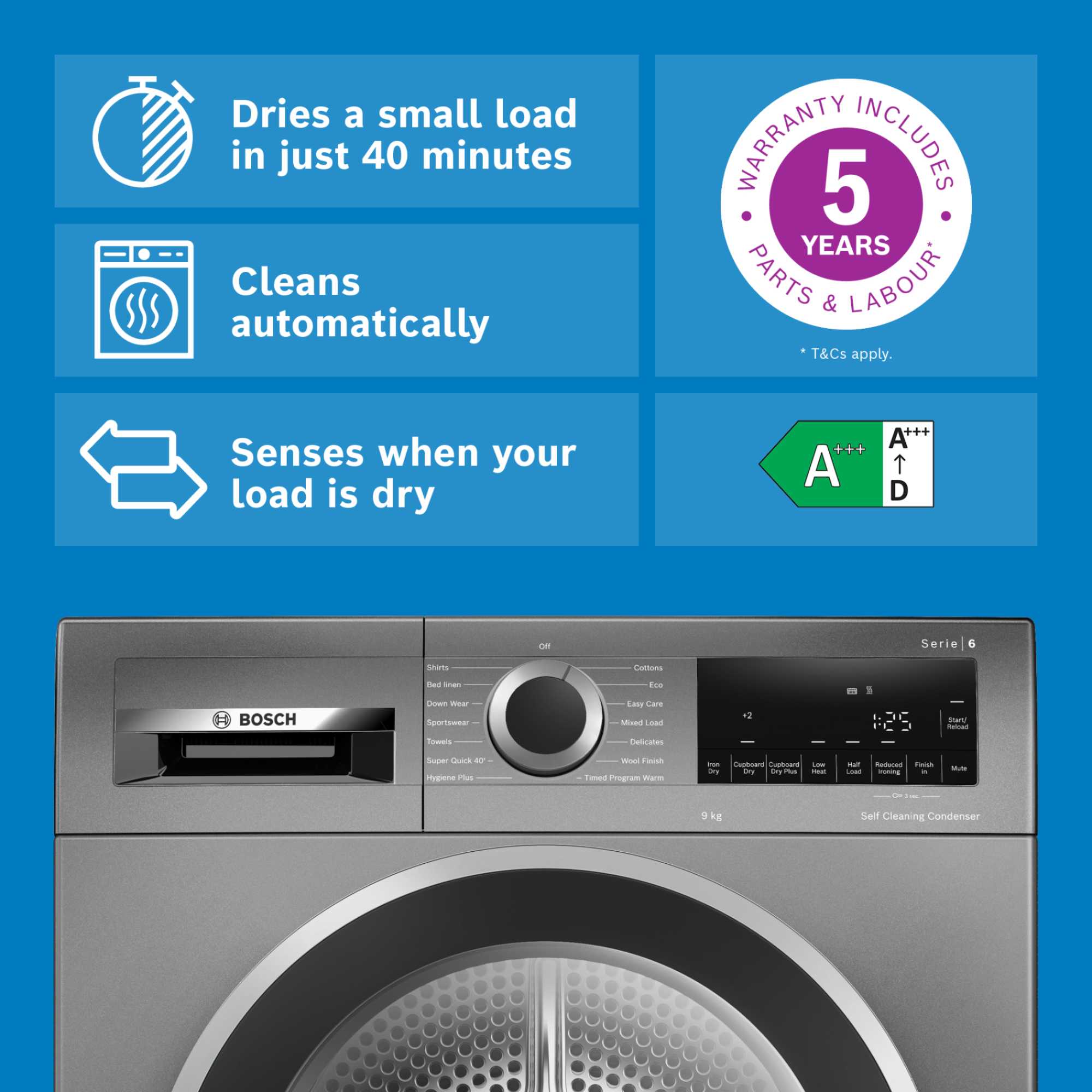 WQG245R2GB 9kg Heat Pump Dryer - Graphite