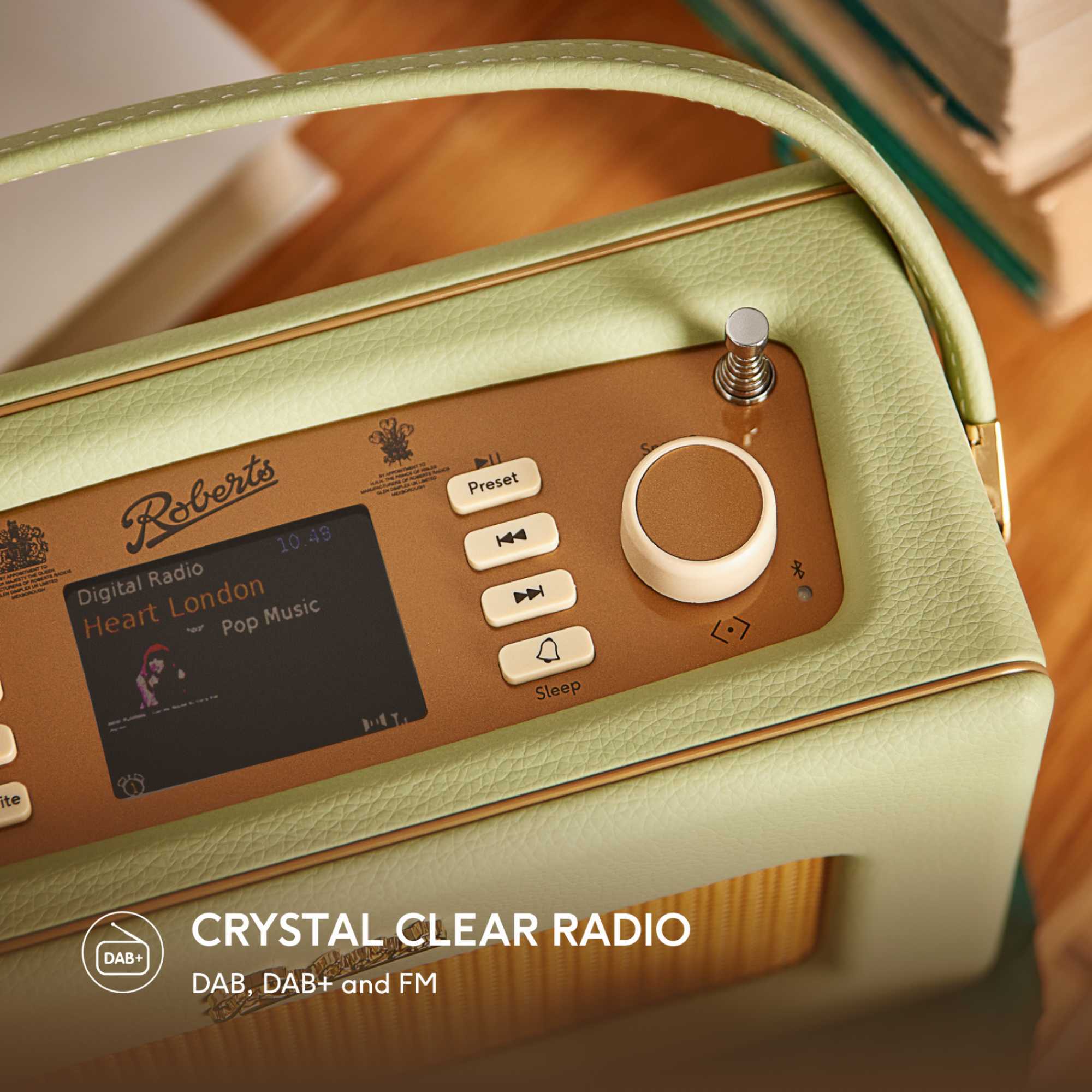 RD70L 1950s Style Clock Radio - Leaf