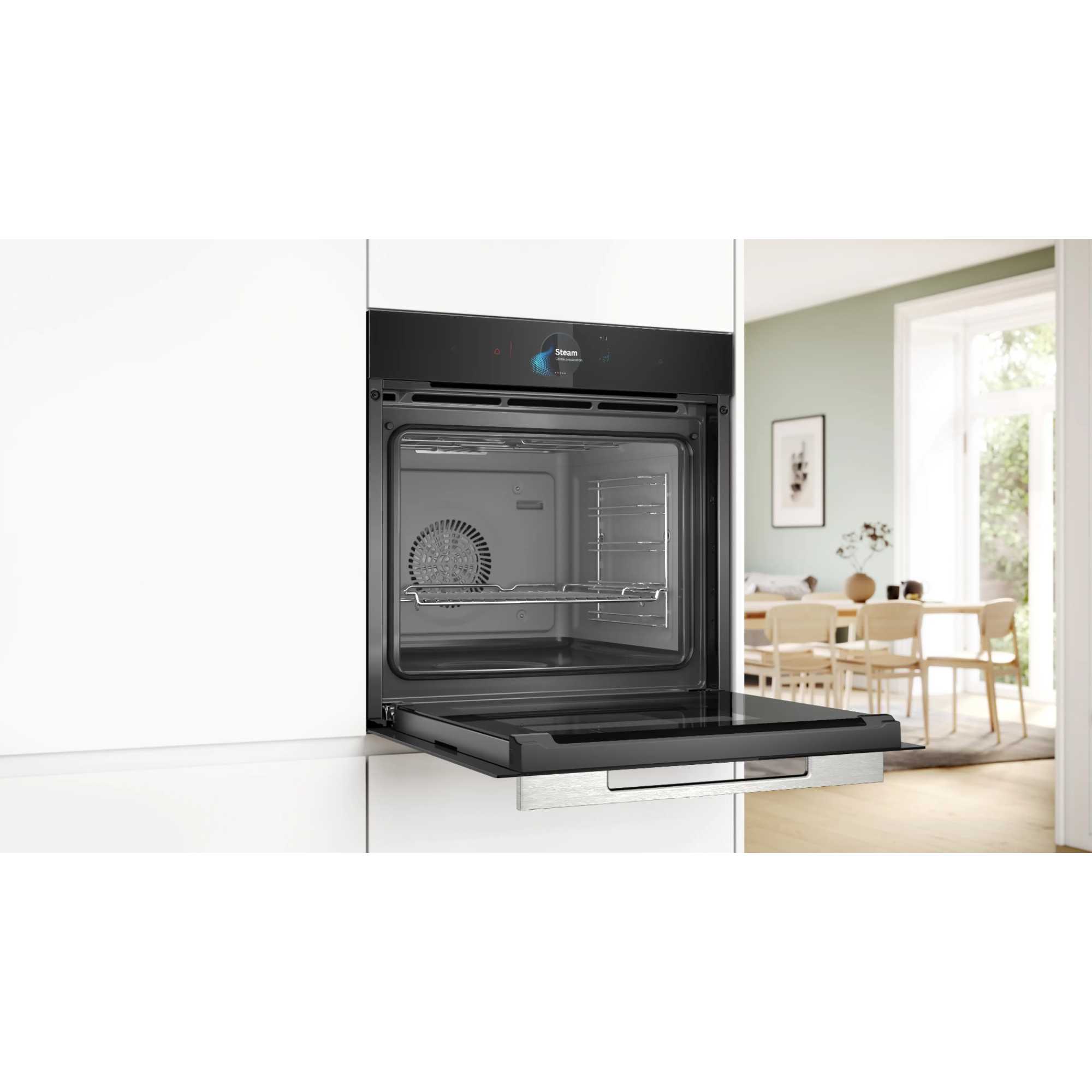 Series 8 HSG7584B1 Built-In Smart Single Oven with Steam Function - Black