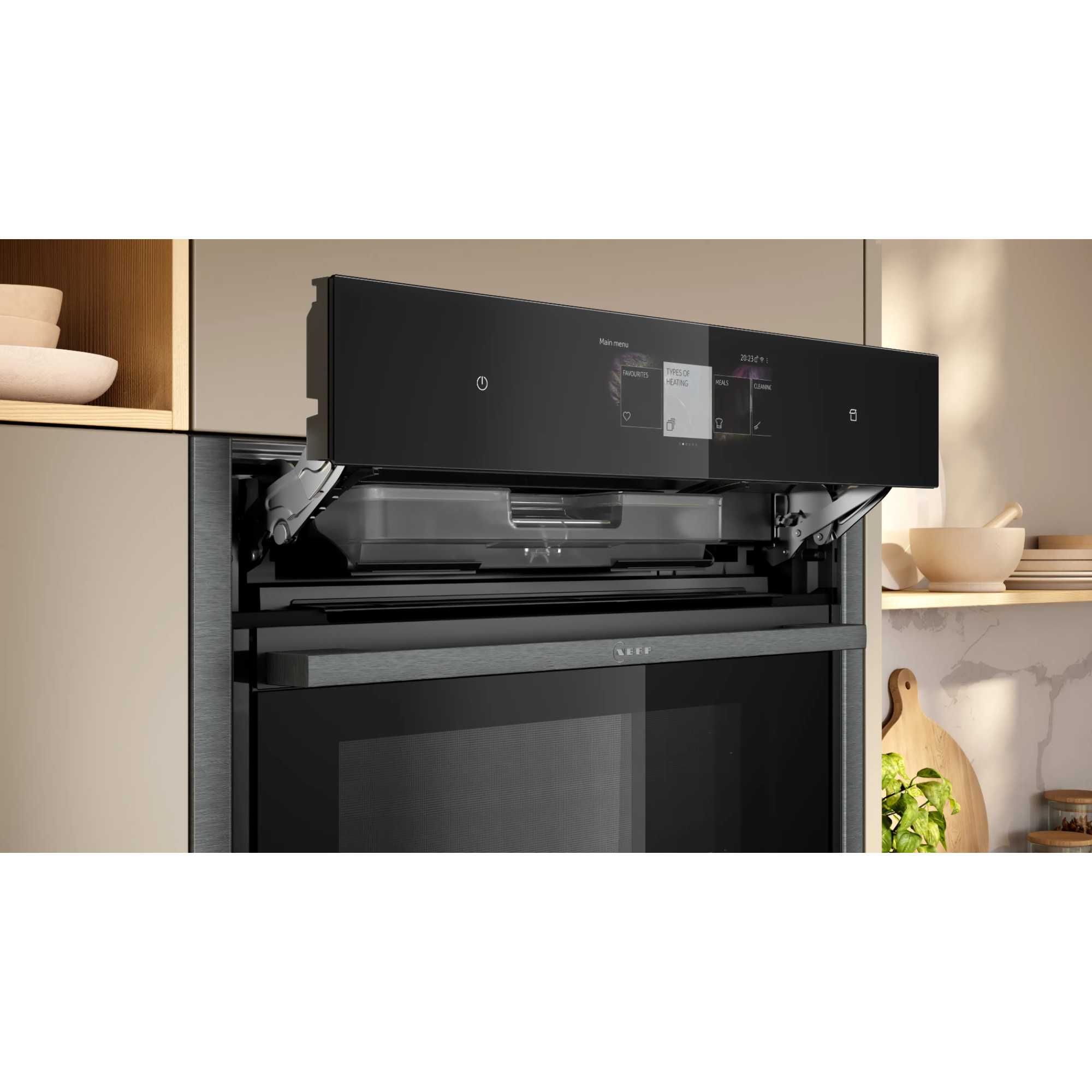 N 90 C24FT53G0B Built-In Compact Smart Single Oven with Steam Function - Graphite Grey