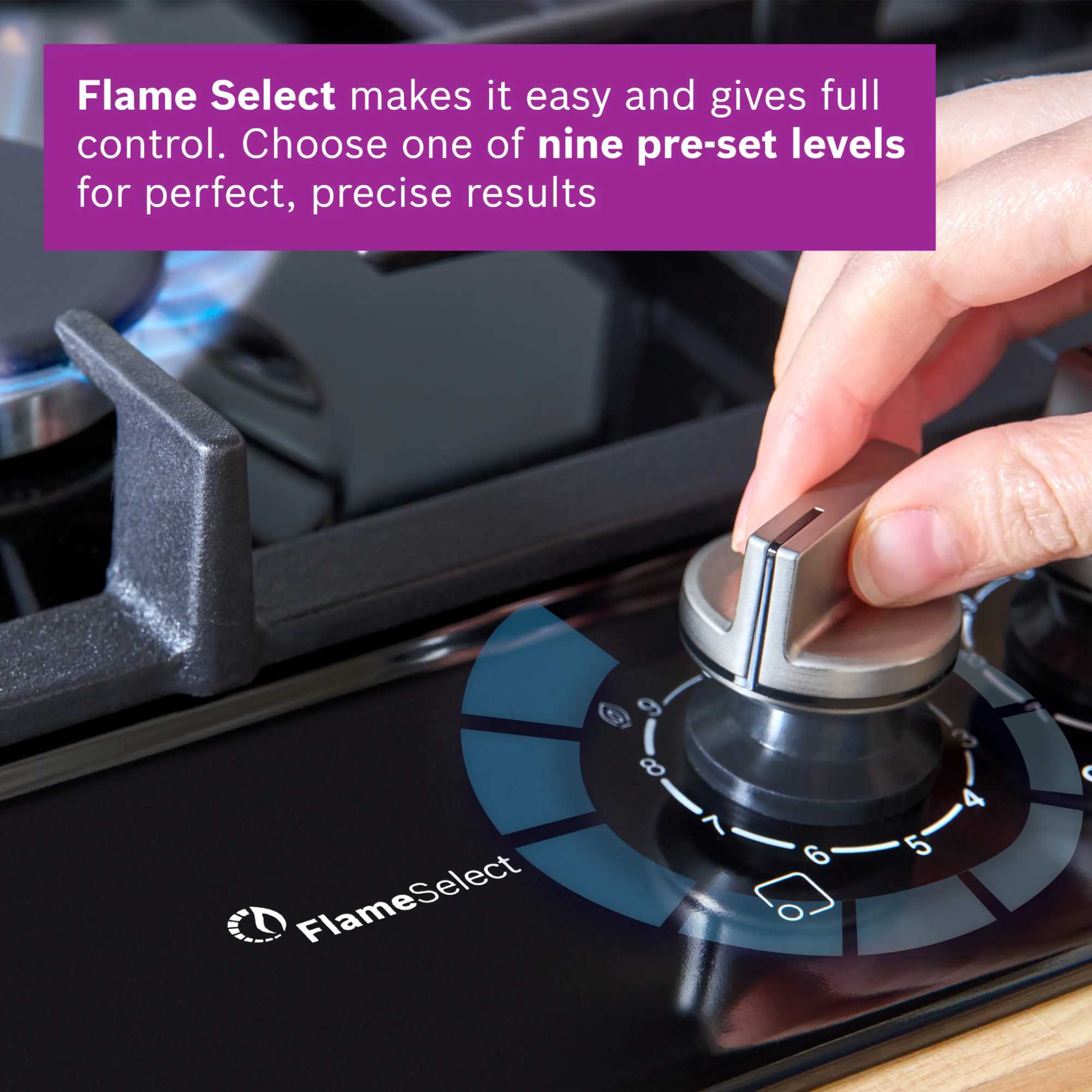 Series 6 PPQ7A6I40 75cm Gas Hob 5 Burners Tempered Glass - Black