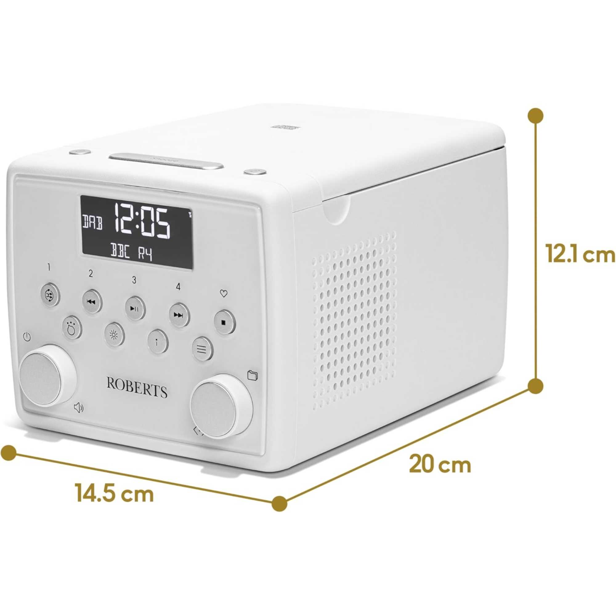 SOUND49 FM/DAB/DAB+ Digital Clock Radio with Bluetooth & CD Player - White