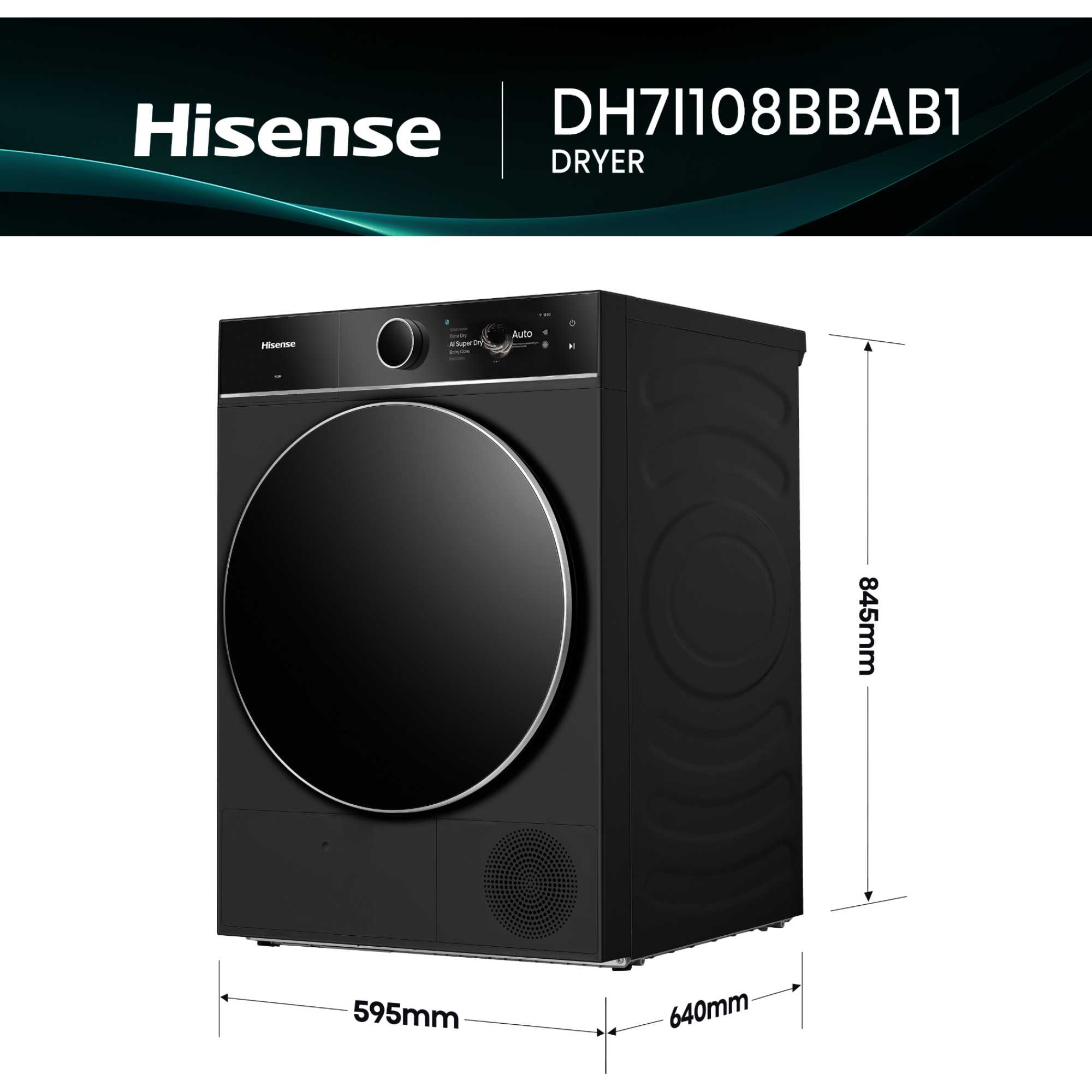 10kg Heat Pump Tumble Dryer - DH7I108BBAB1