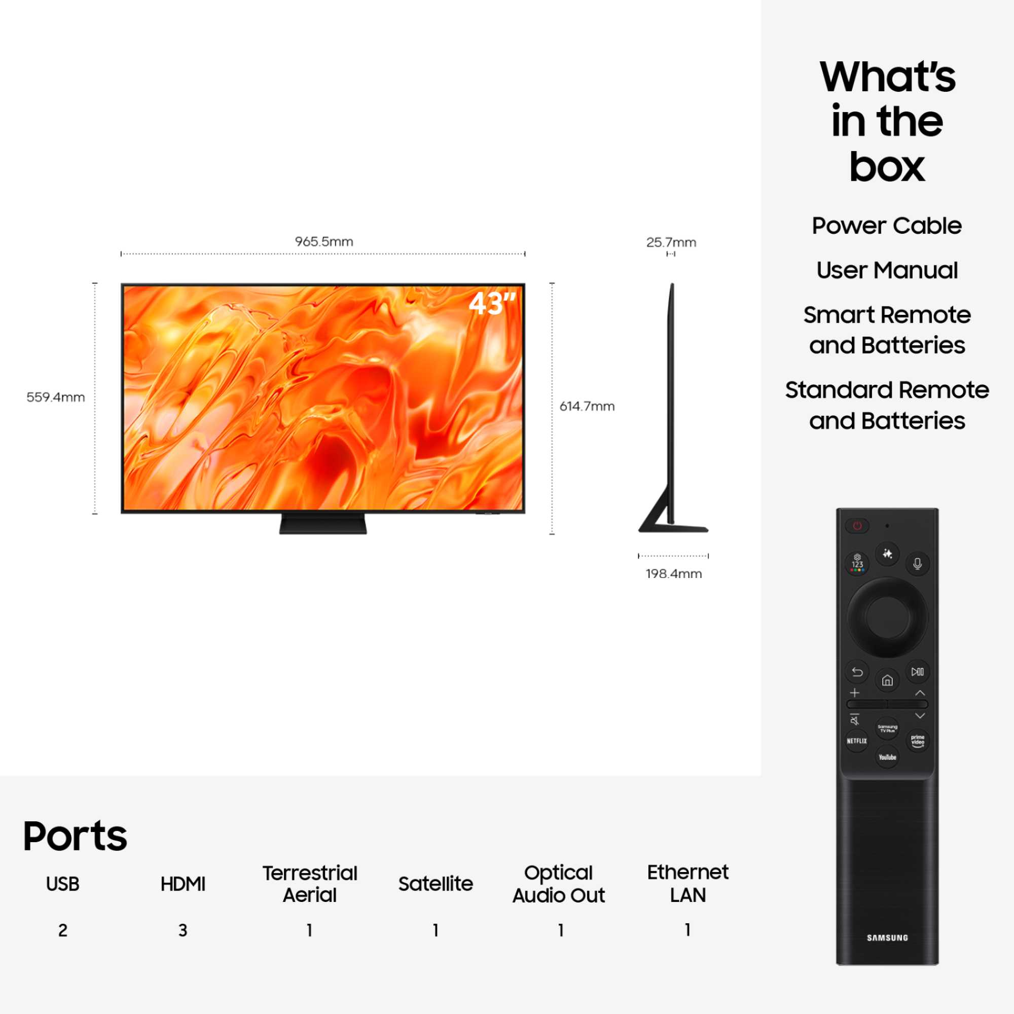 QN73H 43" 4K Ultra HD Neo QLED Smart TV - QE43QN73H