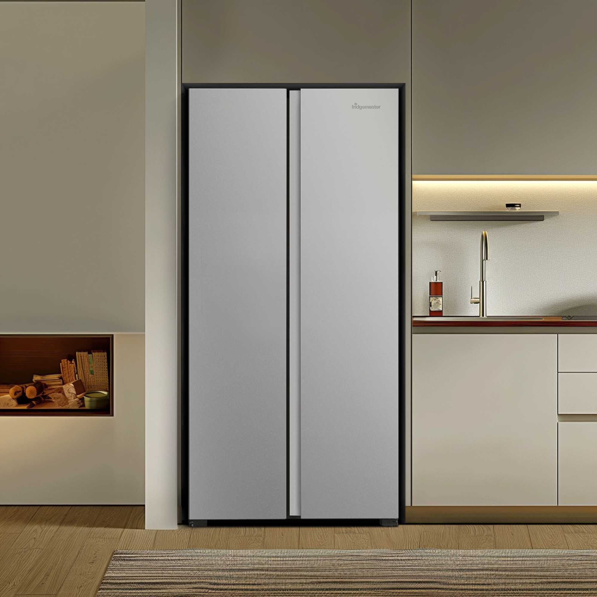 MS83430ES 441l Side By Side American Style Fridge Freezer - Silver