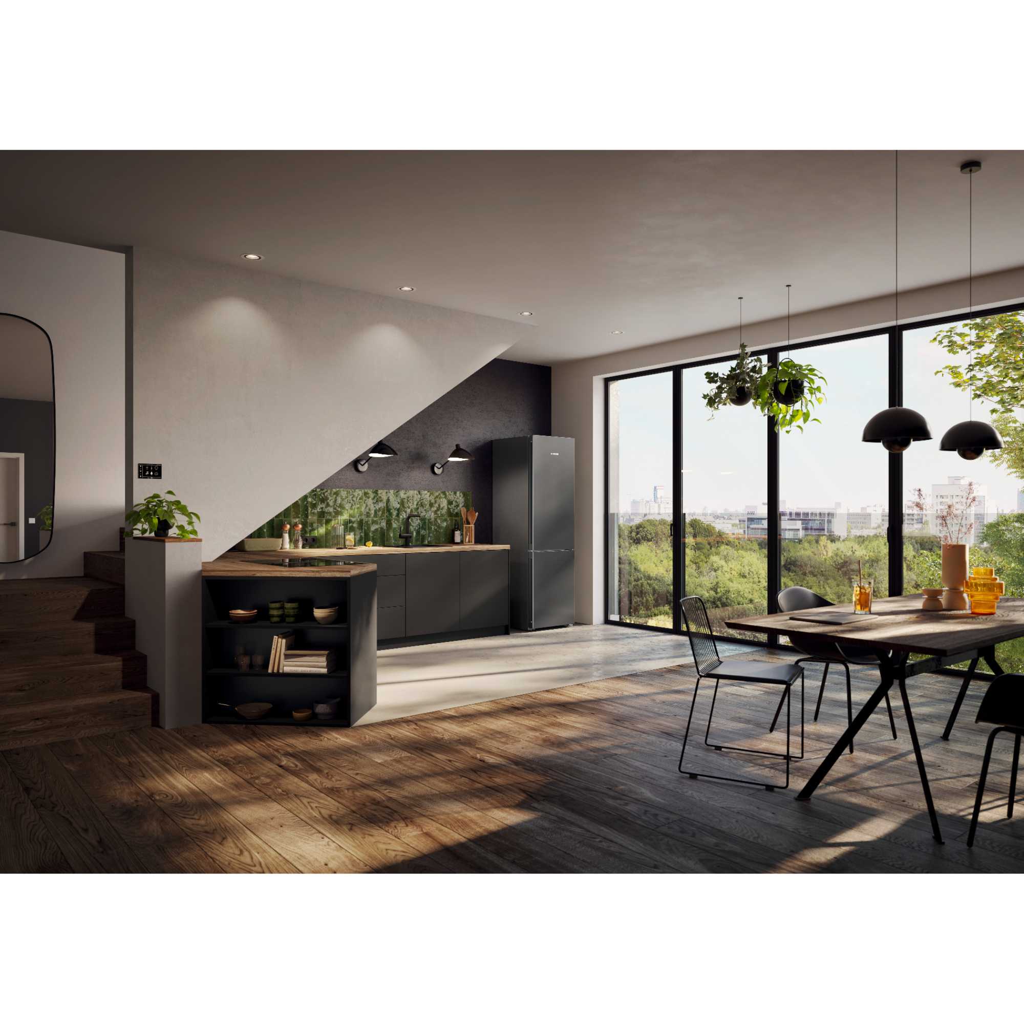 CNDGC 5703 Pure NoFrost Fidge Freezers with EasyFresh - Dark Grey