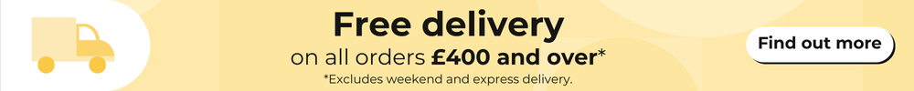 Free delivery on orders £400 and over. Subject to availability, T&Cs apply.