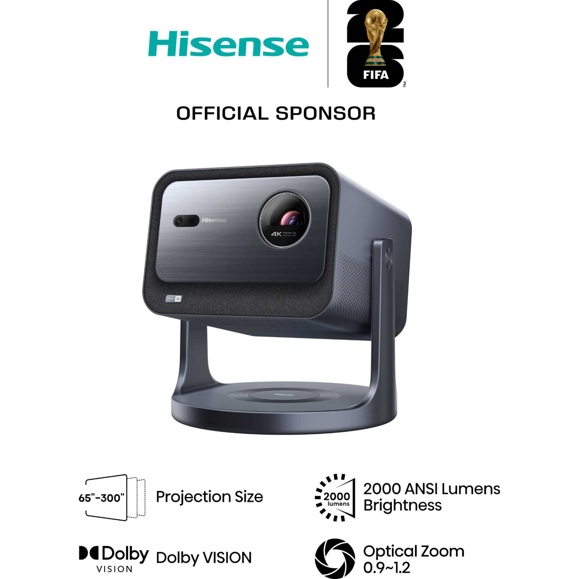 C2TUK 65-300" Triple Laser Smart Projector 4K Ultra HD