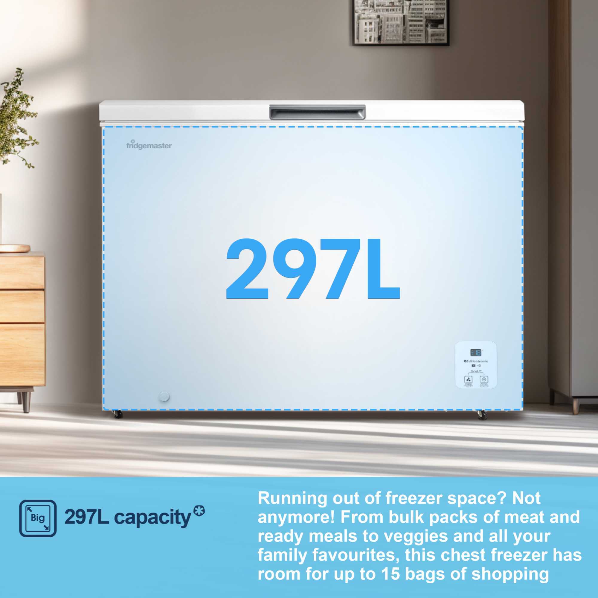 MCF297E 297l Net Capacity Chest Freezer - White