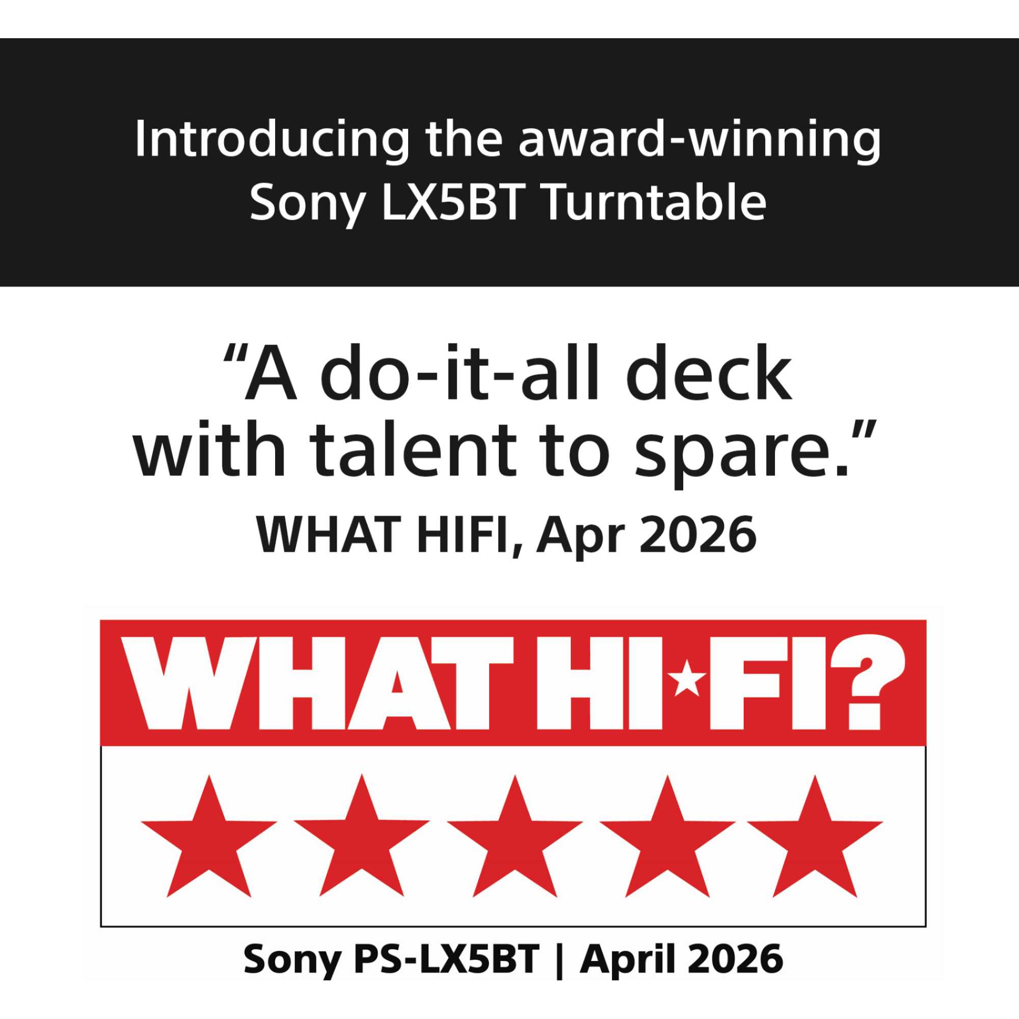 PS-LX5BT Bluetooth Turntable - Black
