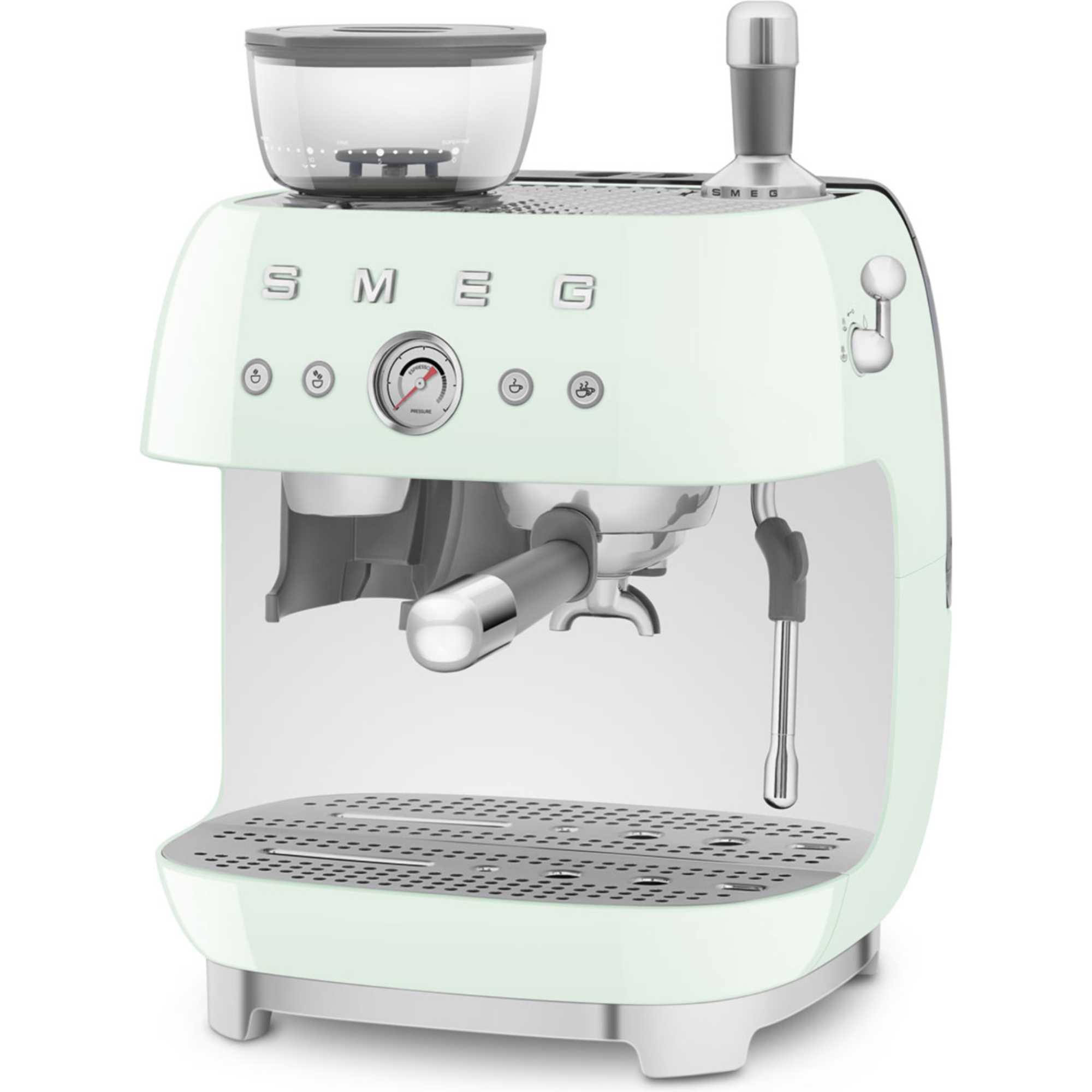 EGF03PGUK 50's Style Espresso Coffee Machine with Grinder - Pastel Green
