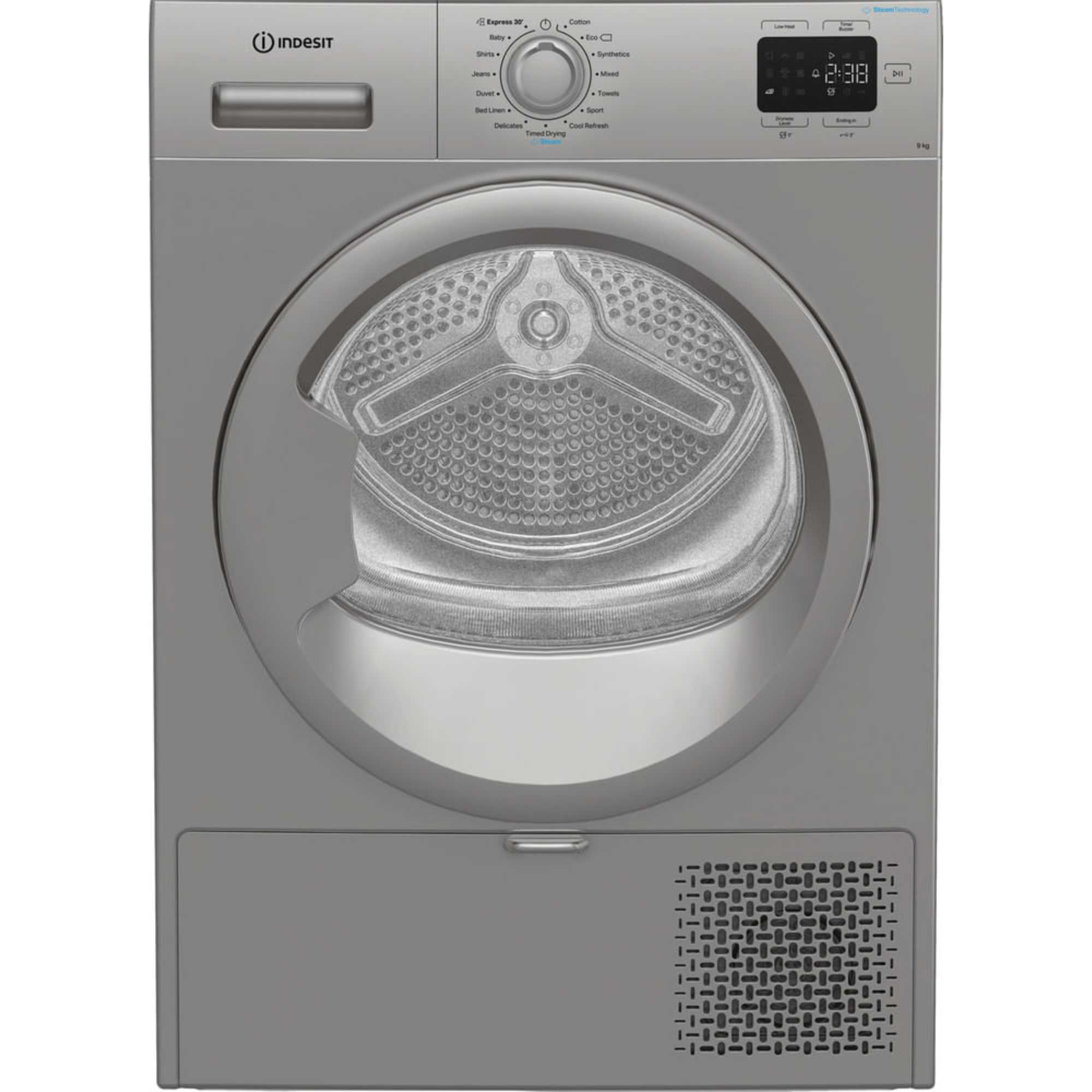 C YD 92D SS UK 9kg Heat Pump Tumble Dryer with Steam Technology - Silver