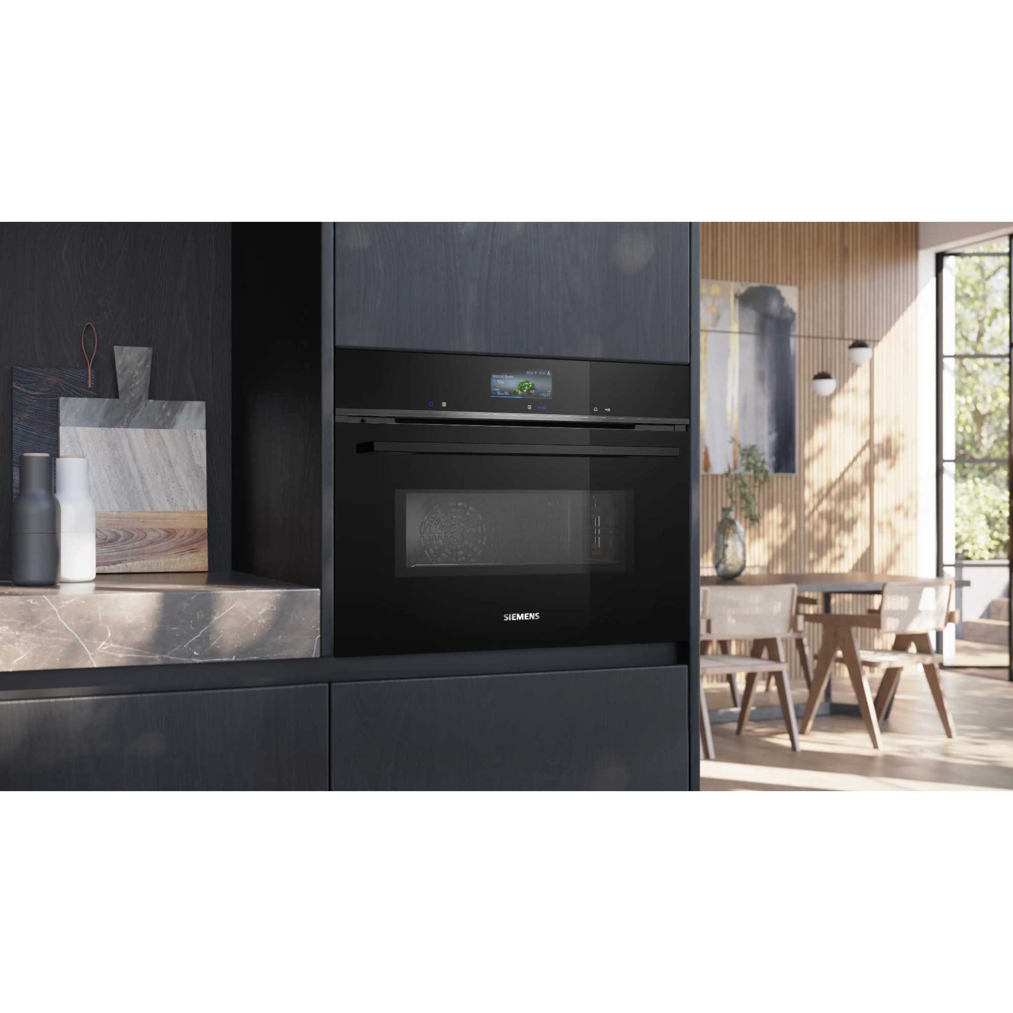 CM776G1B1B iQ700 Built-In Compact Oven with Microwave - Black