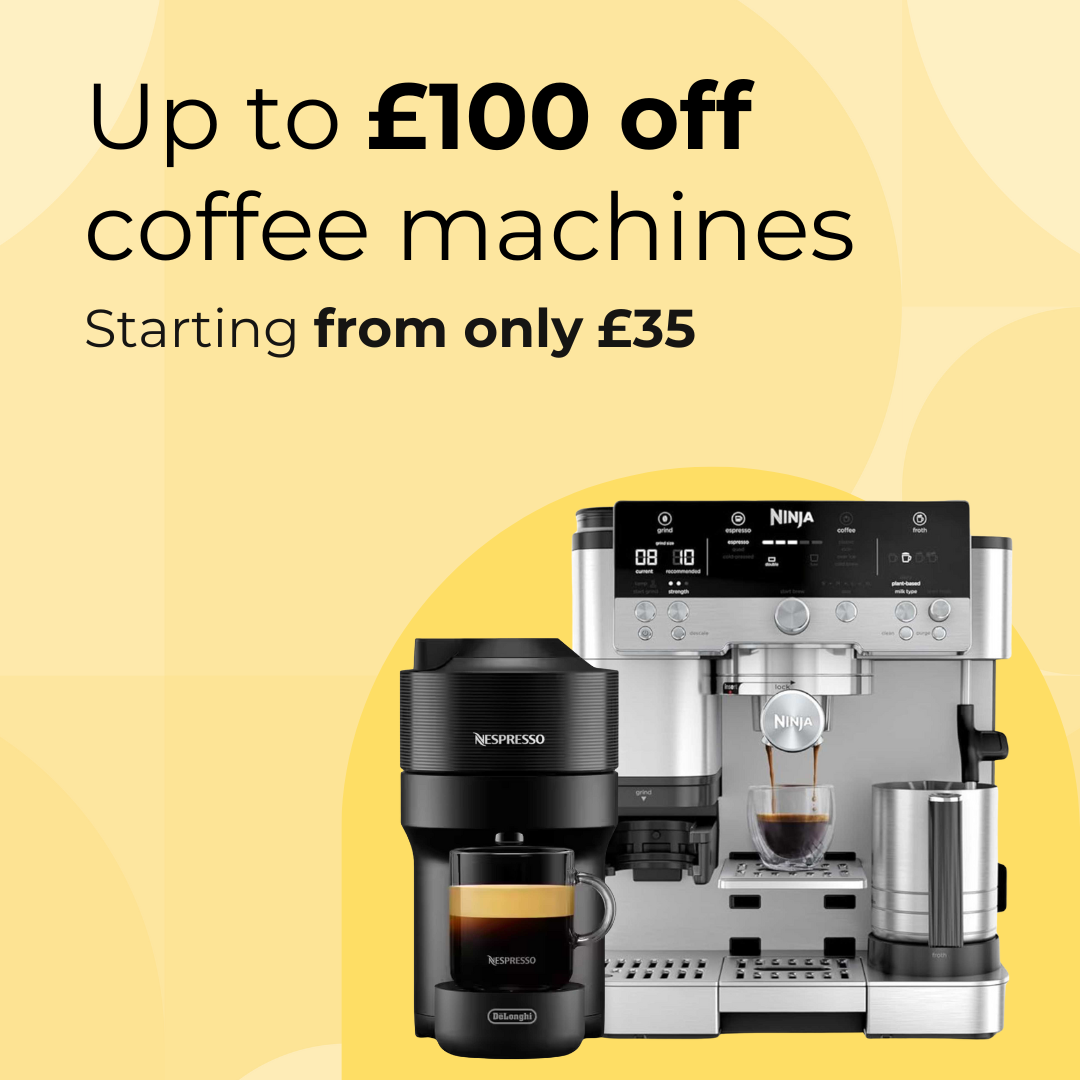 Up to £100 off coffee machines