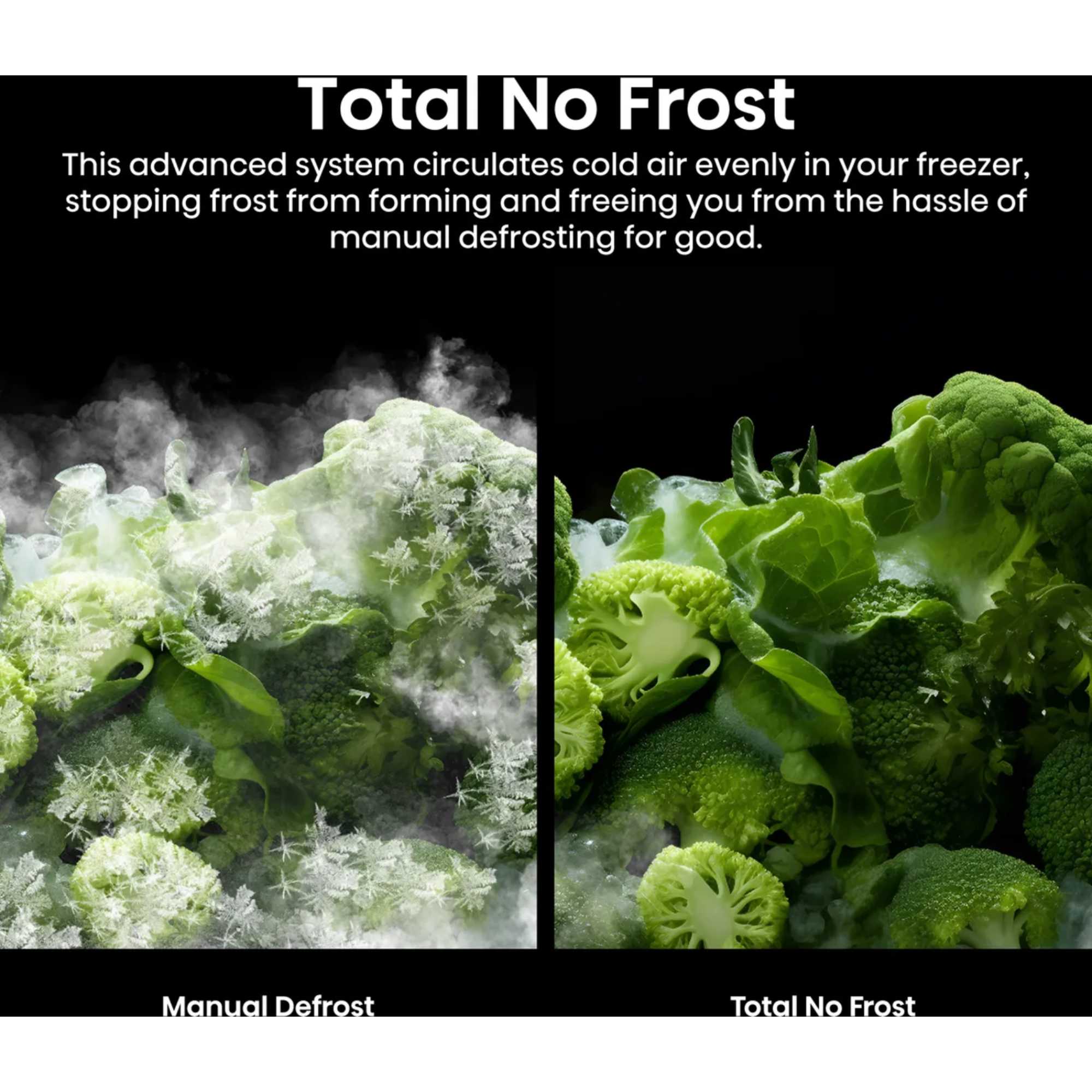 PureFlat RS5P668SSFC American Fridge Freezer No Frost - Black