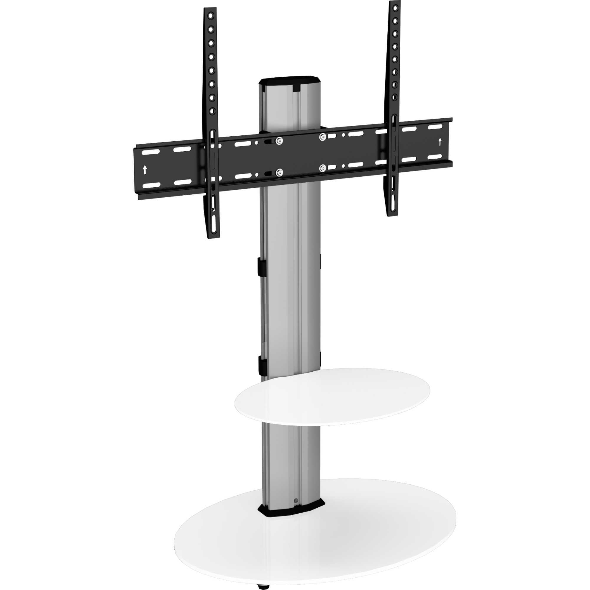 FSL600ENSW Eno 60cm Pedestal TV Stand with Shelf - Glass