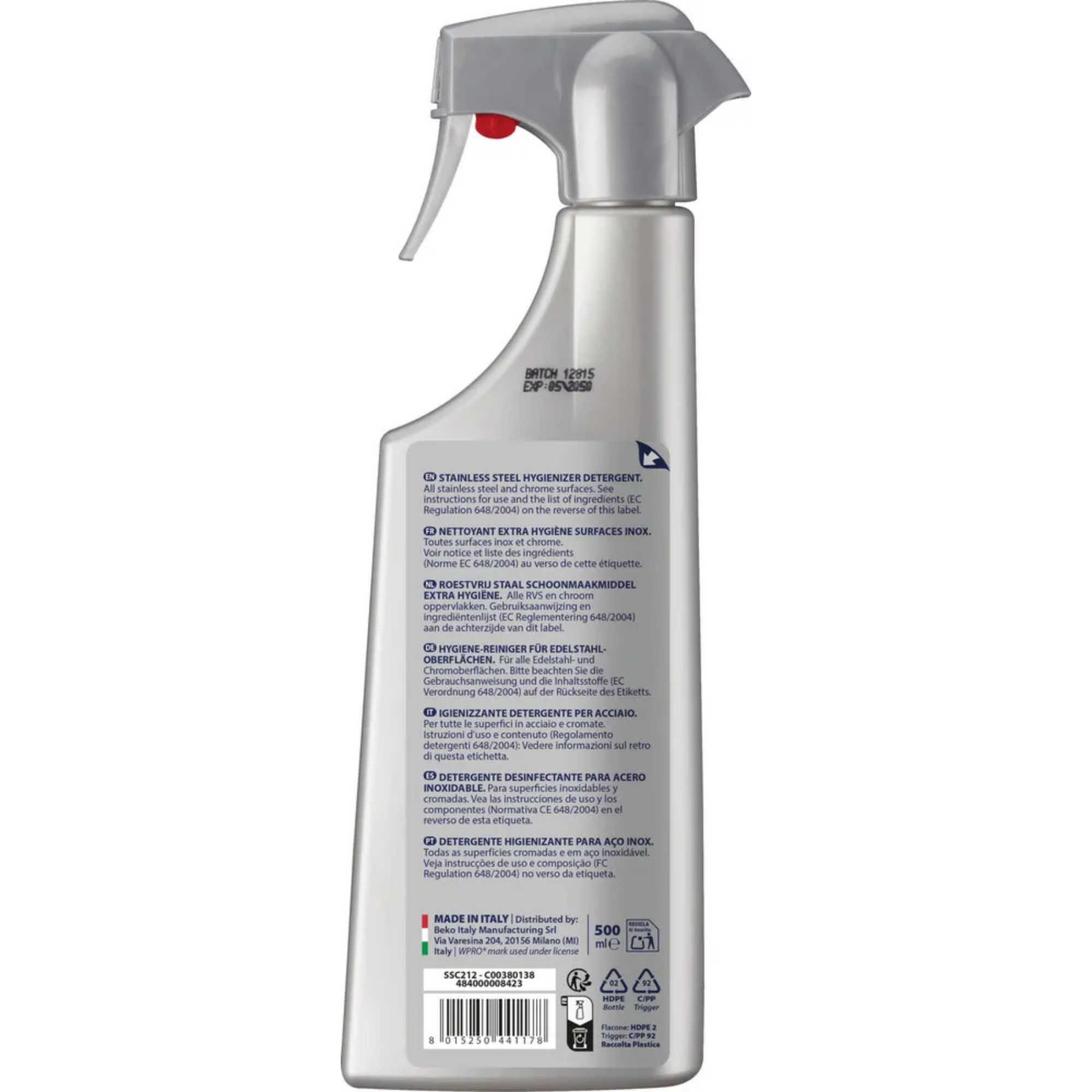 C00380138 500ml Stainless Steel Cleaner Spray Lemon Scented