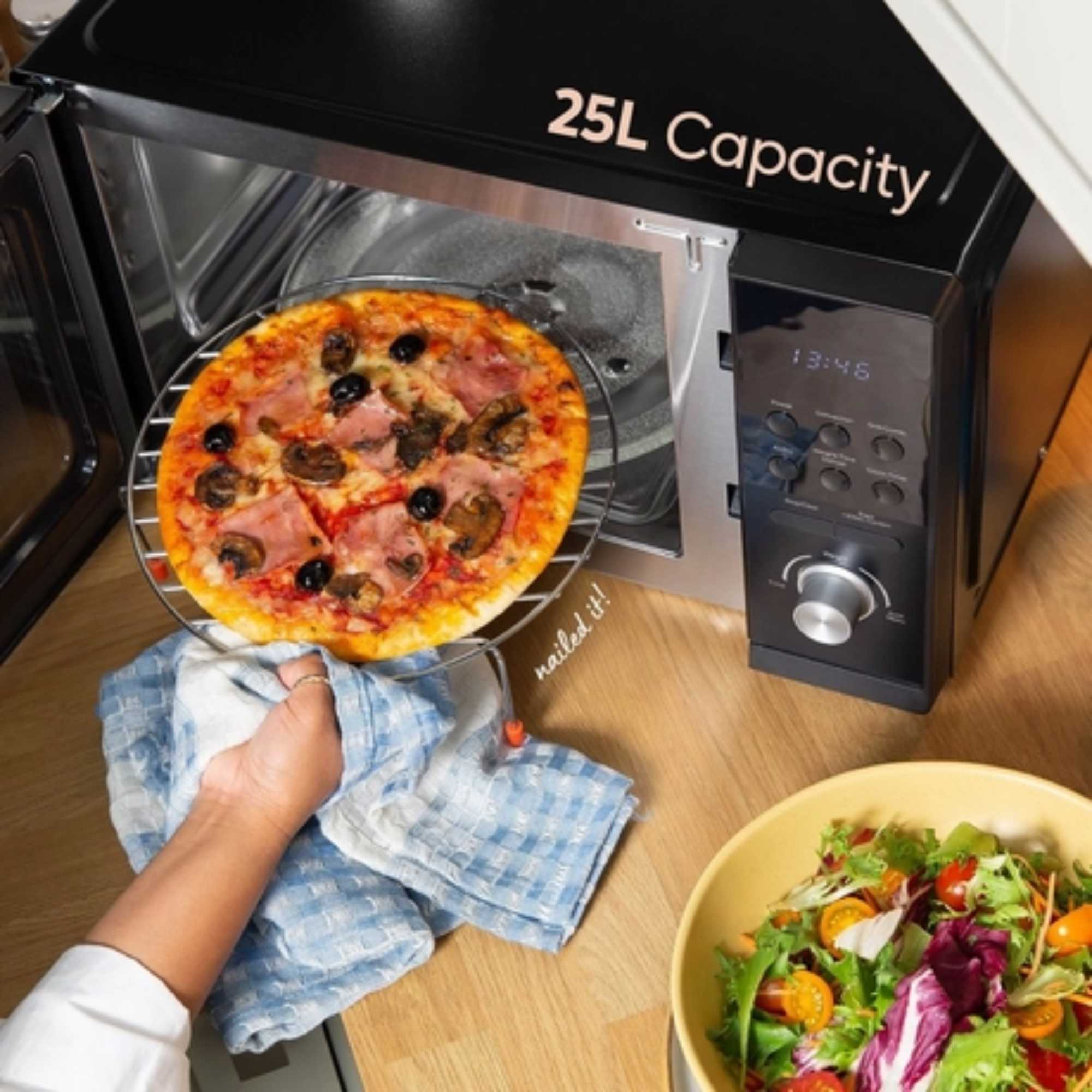 RHMAF2508B 25 Litres Combination Air Fryer Microwave 4in1 - Black