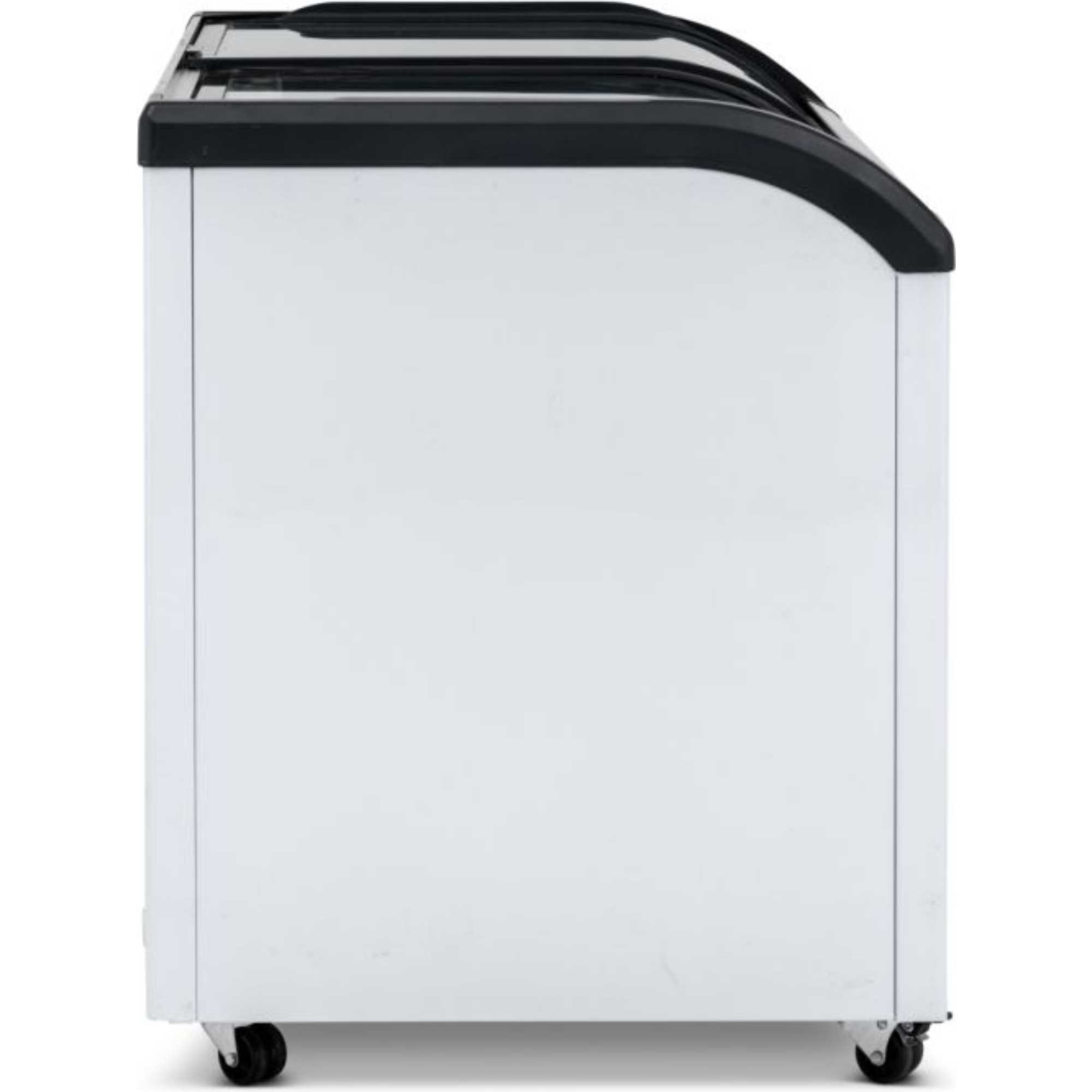 BDF22 220L Curved Glass Lid Commercial Freezer - White