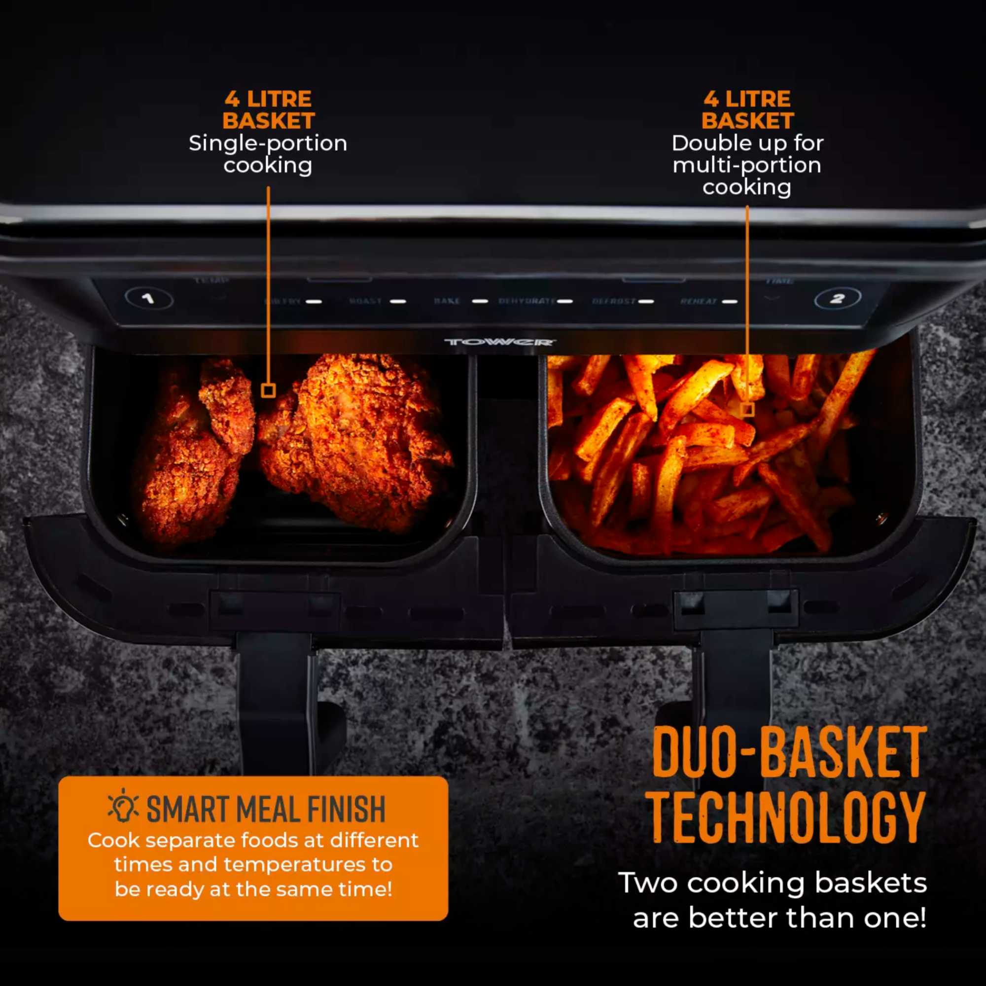 T17104 Vortx Vizion 8l Dual Basket Air Fryer