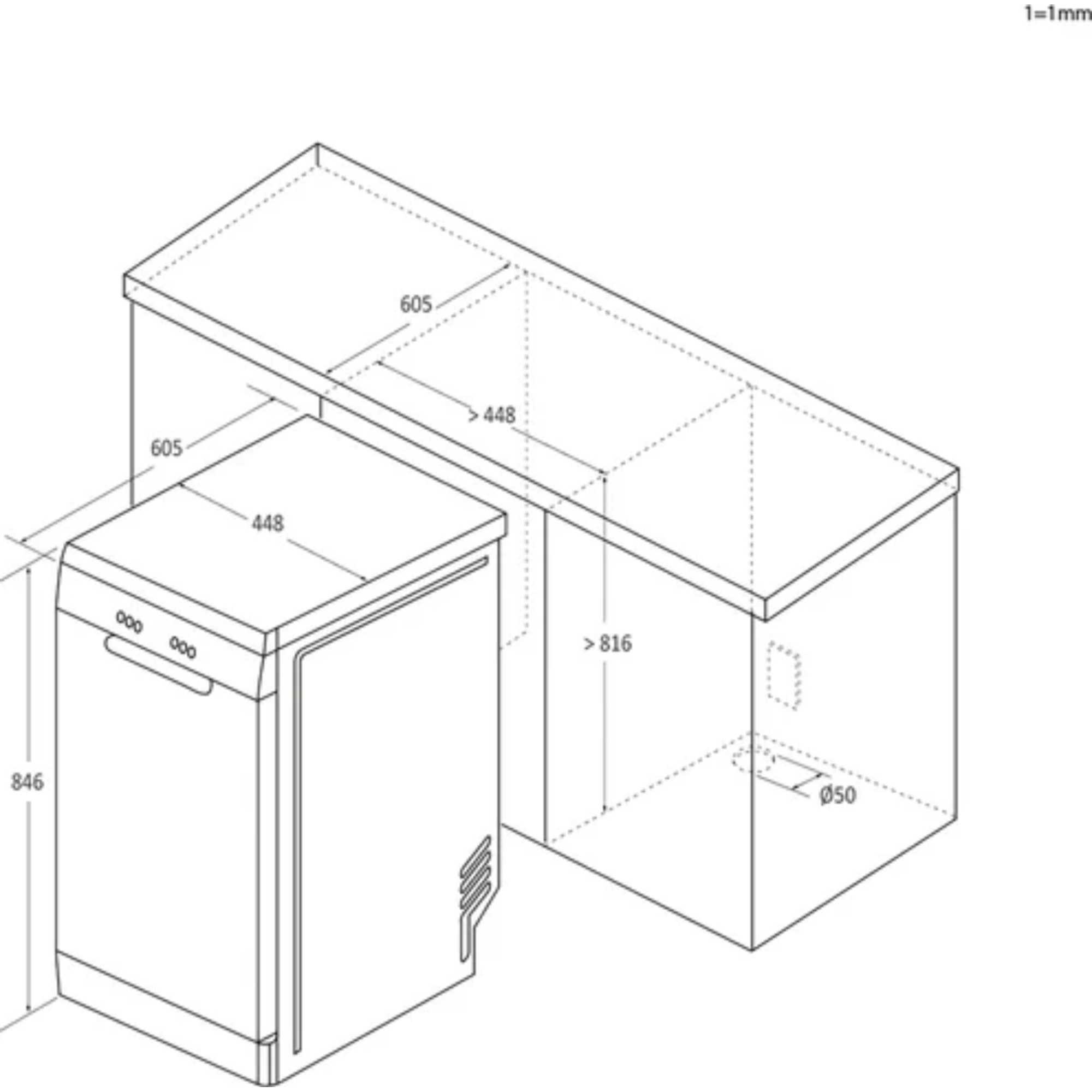 H-Dish 500 HDPH2D1049W-80 Dishwasher 10 Place Settings - White