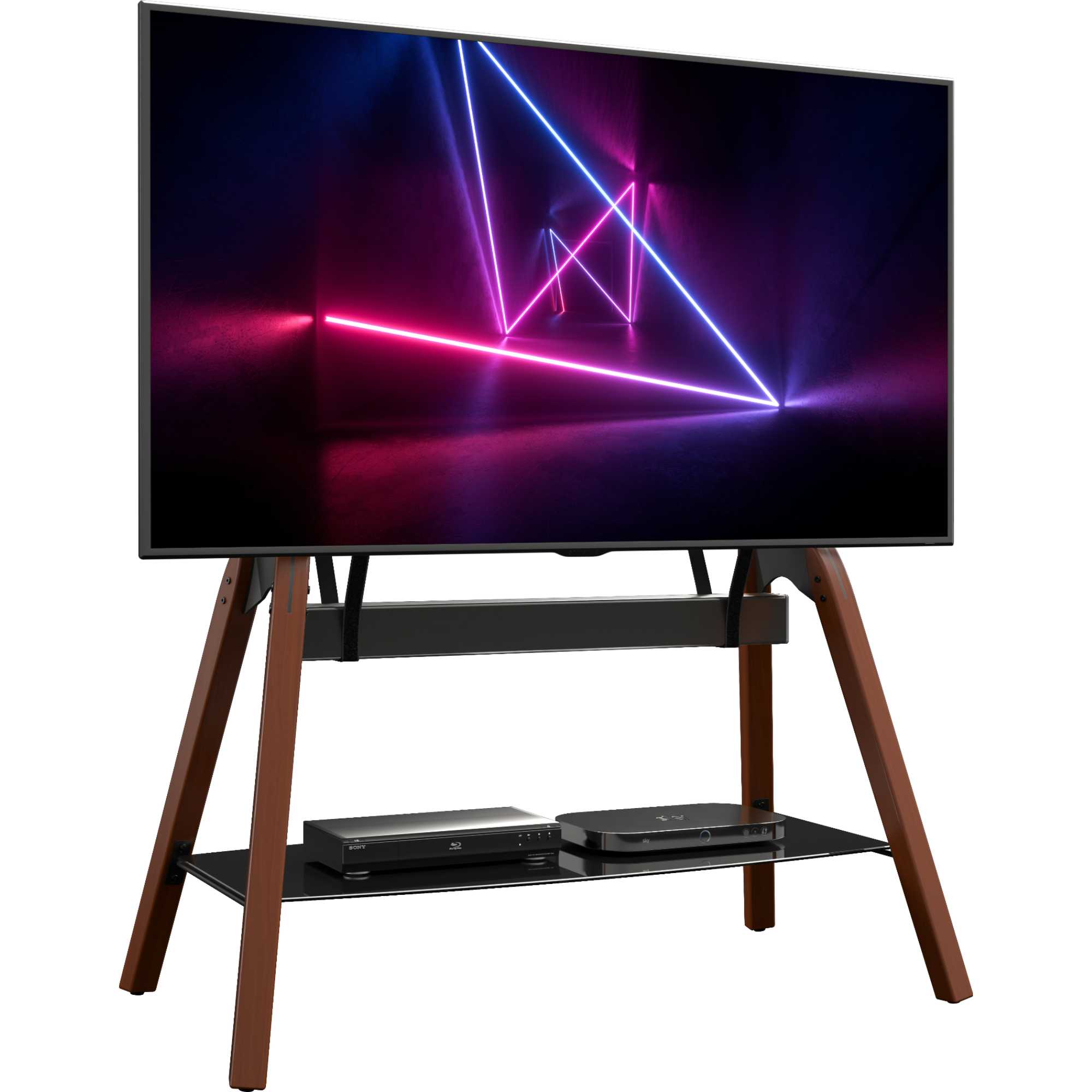 FSL1120HOQDWB Hoxton Quad TV Stand - Dark Wood