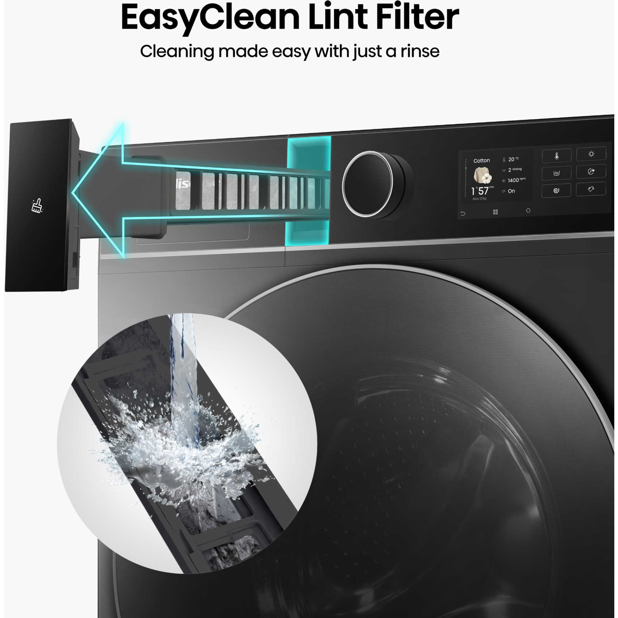 WD5I1245BBRH 5i Series 12/8kg 1400rpm Washer Dryer - Black