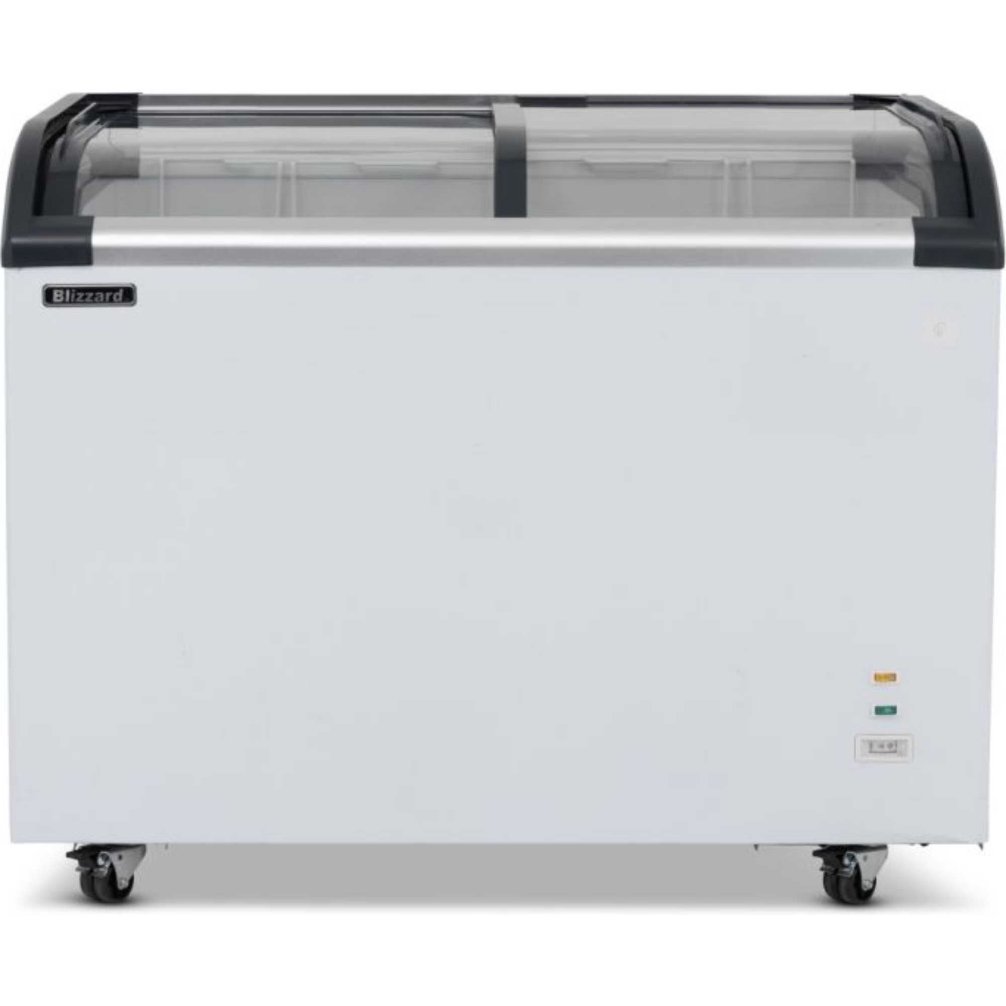 BDF22 220L Curved Glass Lid Commercial Freezer - White
