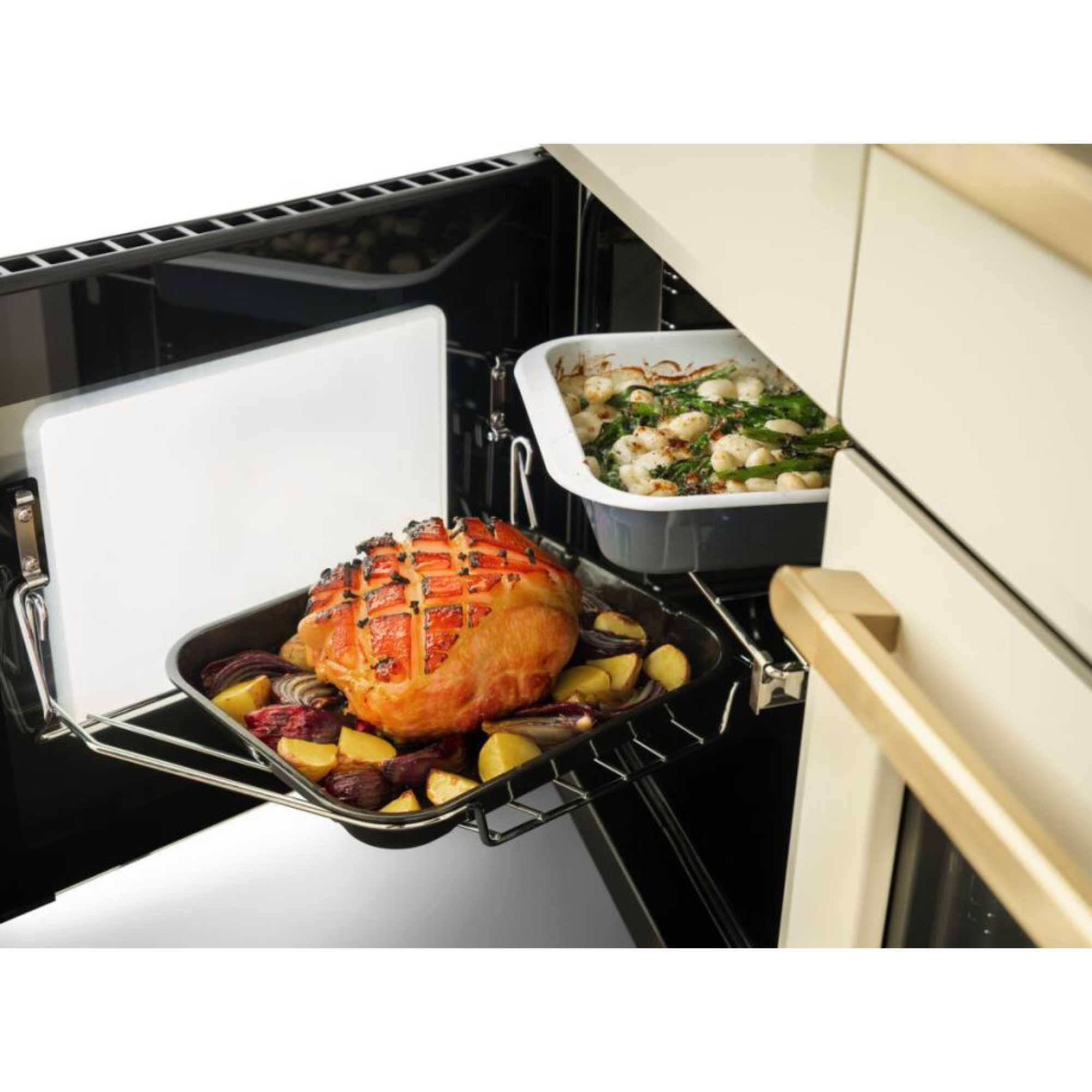 ESDLB110DFPPCRAB Estel Deluxe 110 Dual Fuel Range Cooker - Pale Cream with Antique Brass Trim