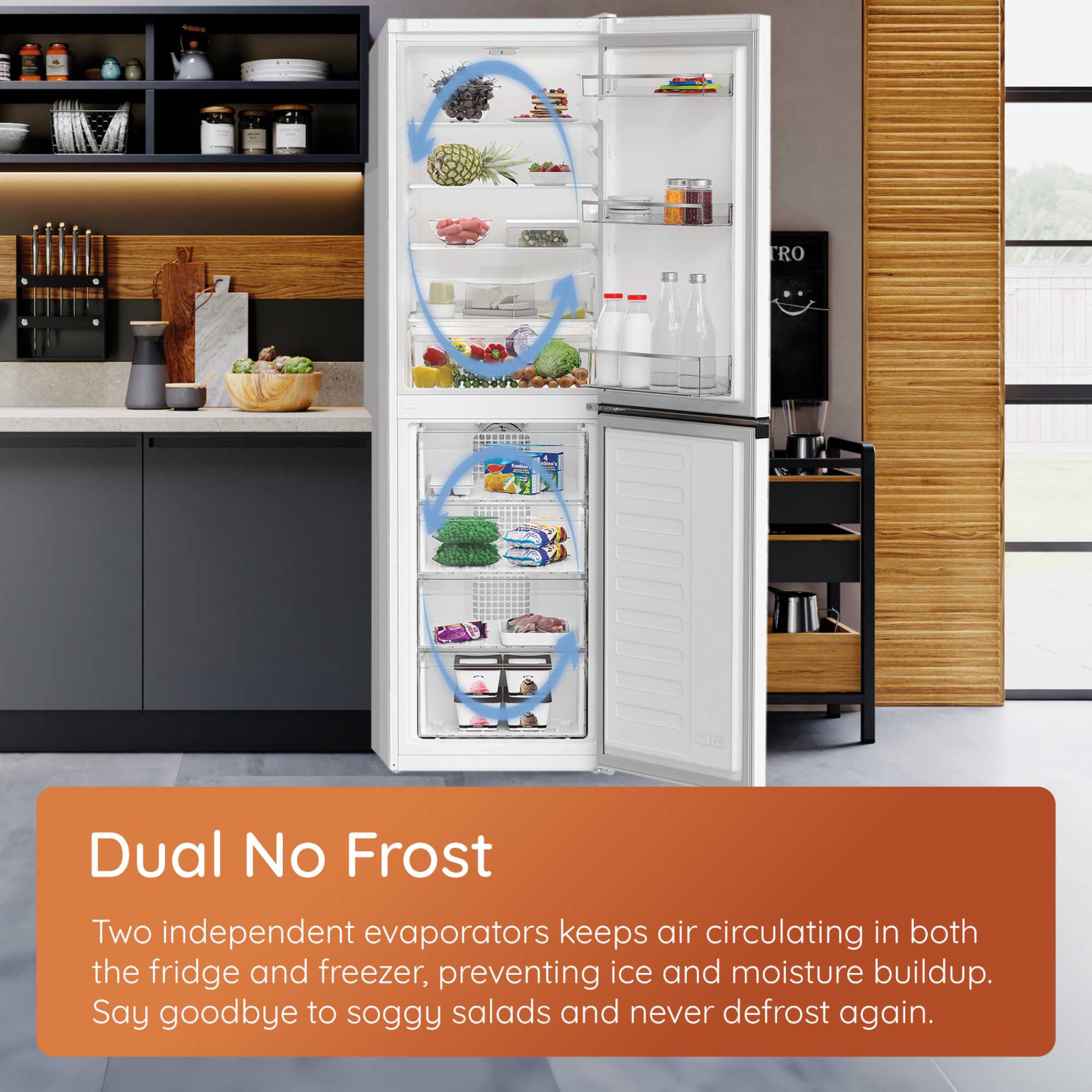 HPK 26403 W4UK Dual No Frost 70/30 Fridge Freezer - White