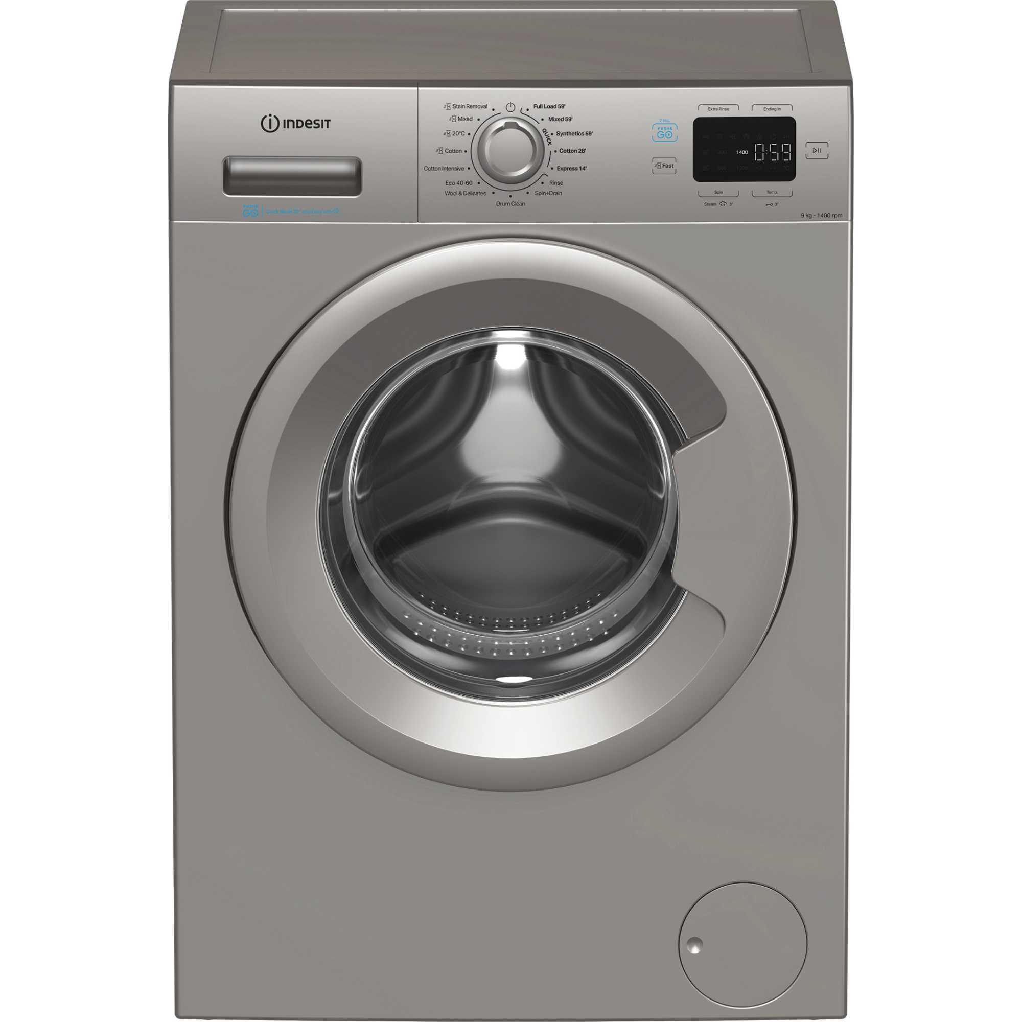 IP 946S PUSH&GO UK 9kg 1400rpm Washing Machine - Silver