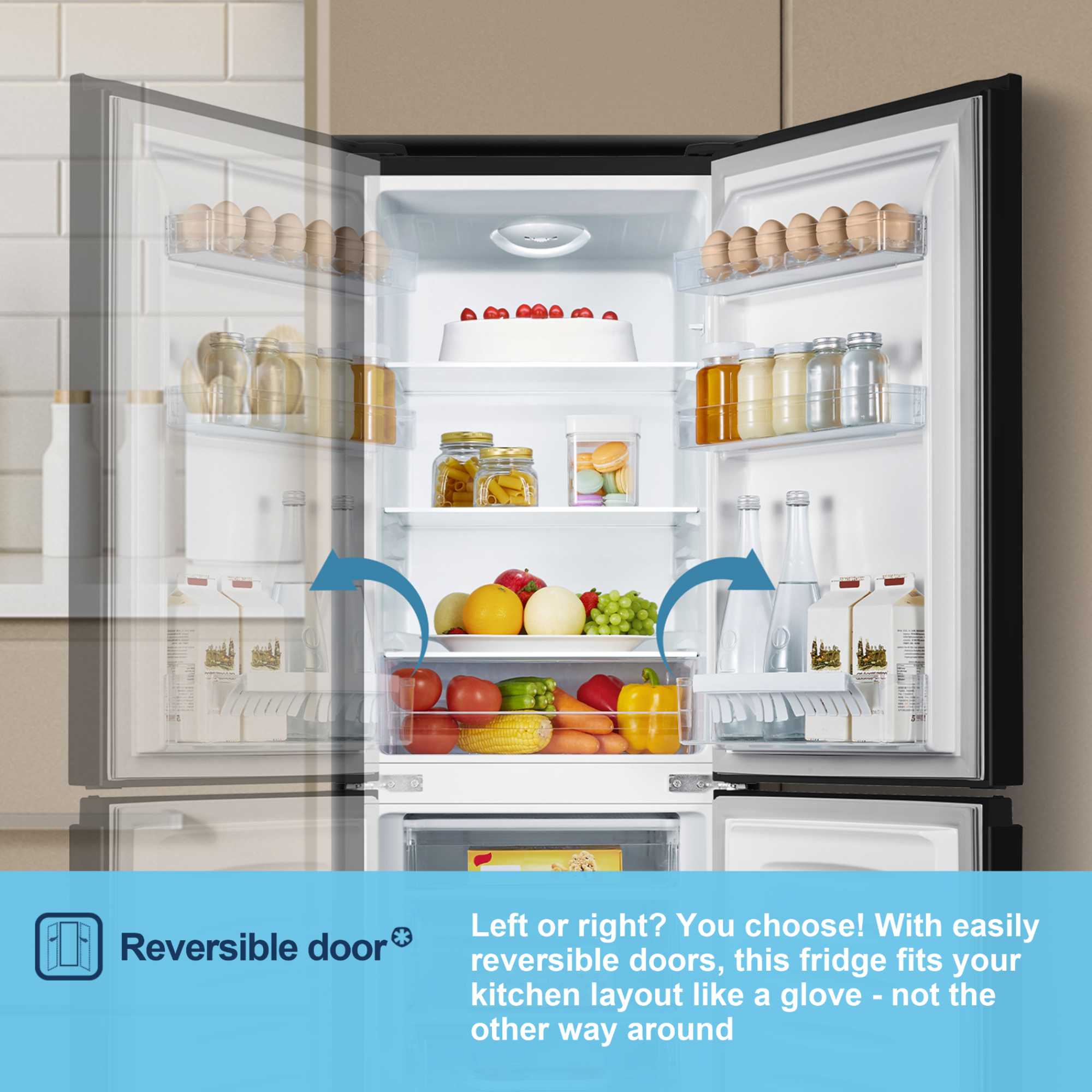 MC50165EB 175l Capacity Fridge Freezer - Black