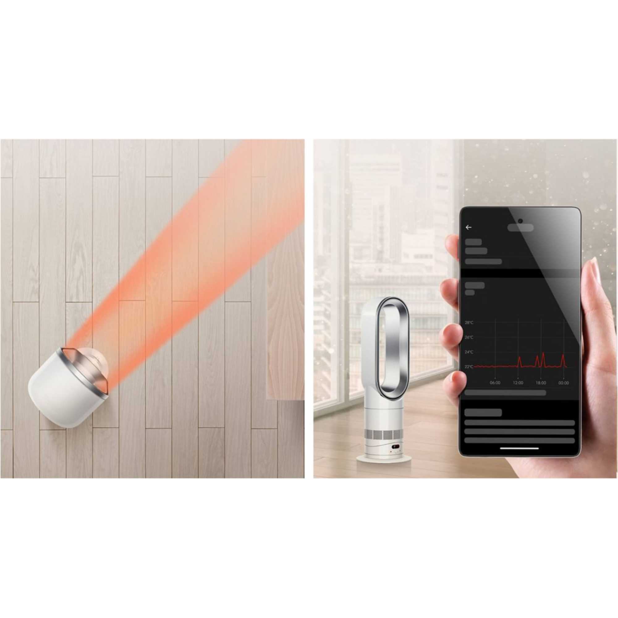 Hot+Cool HF1 Remote Link Heater & Coolling Fan, White/Silver