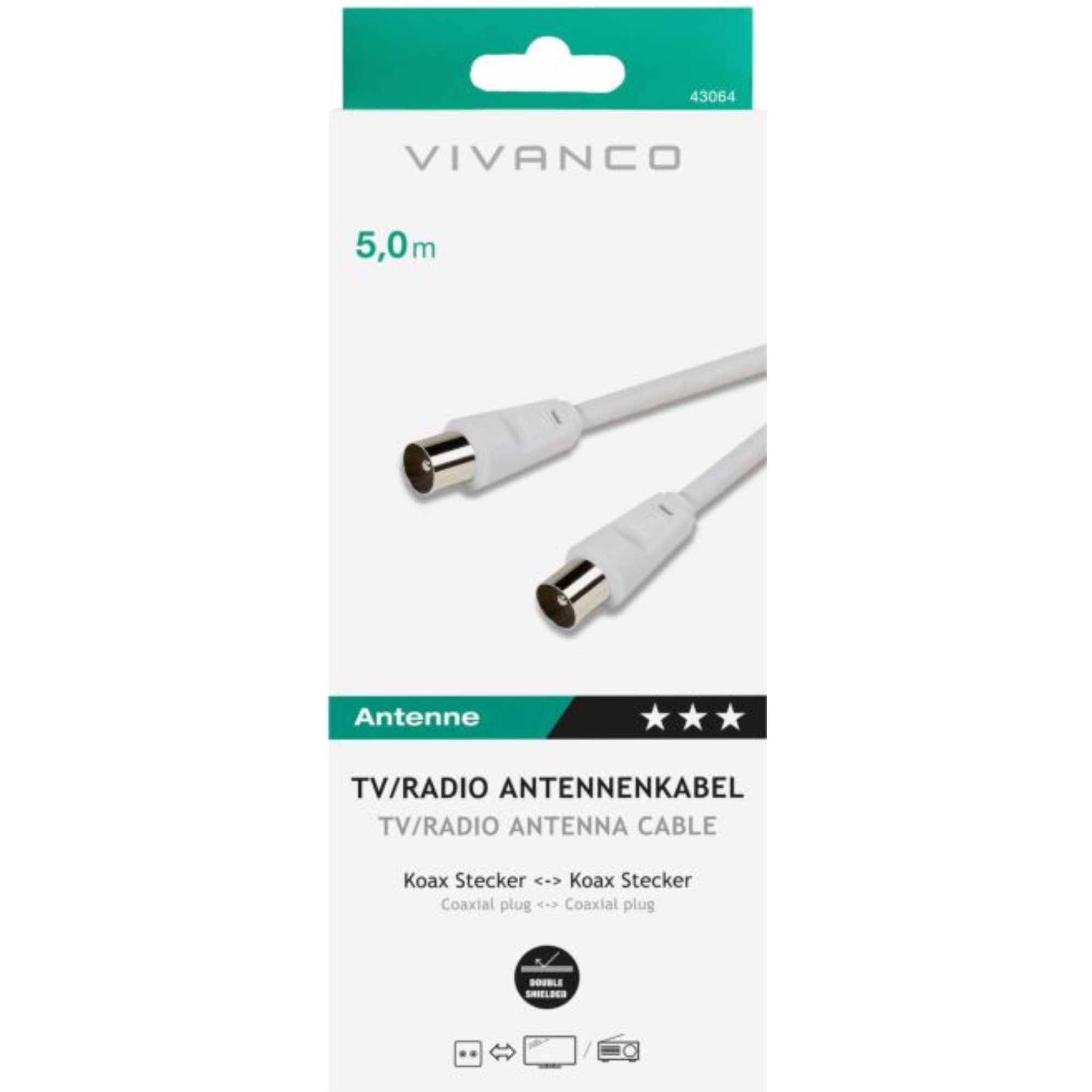 43064 5m Coaxial to Coaxial Lead
