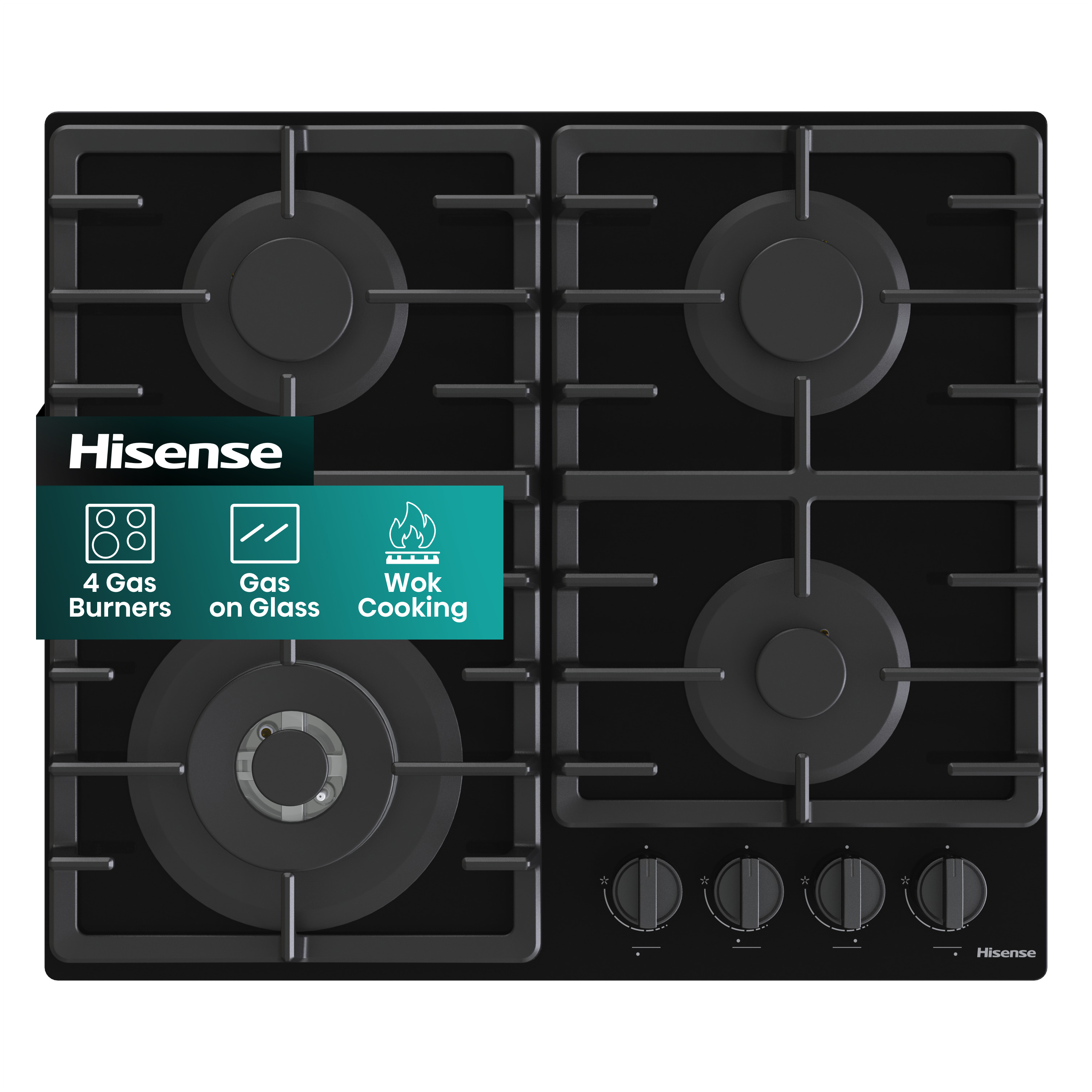 GG663BHF 60cm 4 Burner Gas Hob - Black
