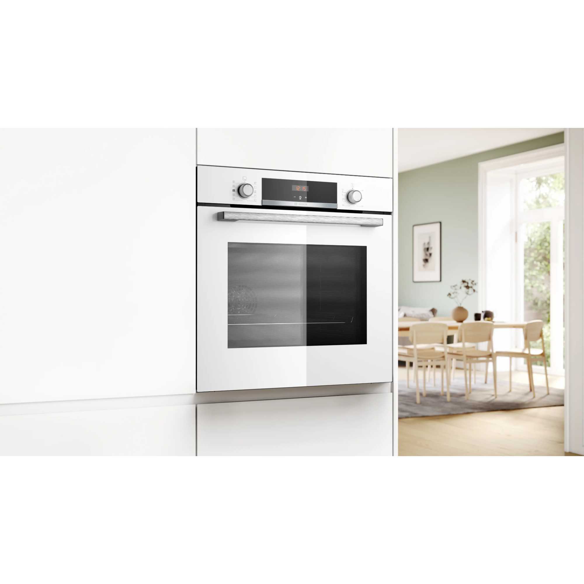 Series 4 HQA534BW3B Built-In Single Oven with Steam Function - White