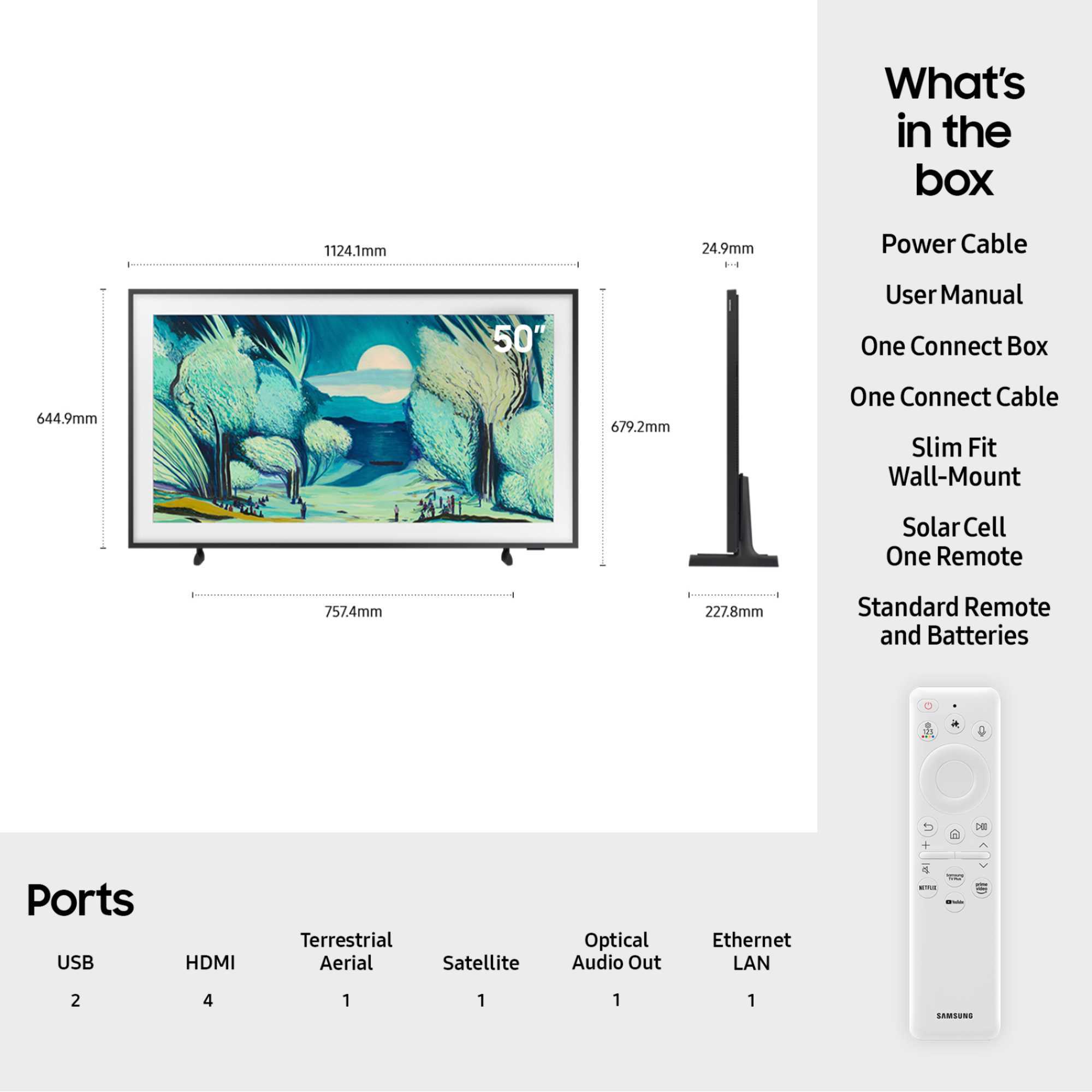 The Frame LS03F 50" 4K Ultra HD QLED HDR Smart TV - QE50LS03FA