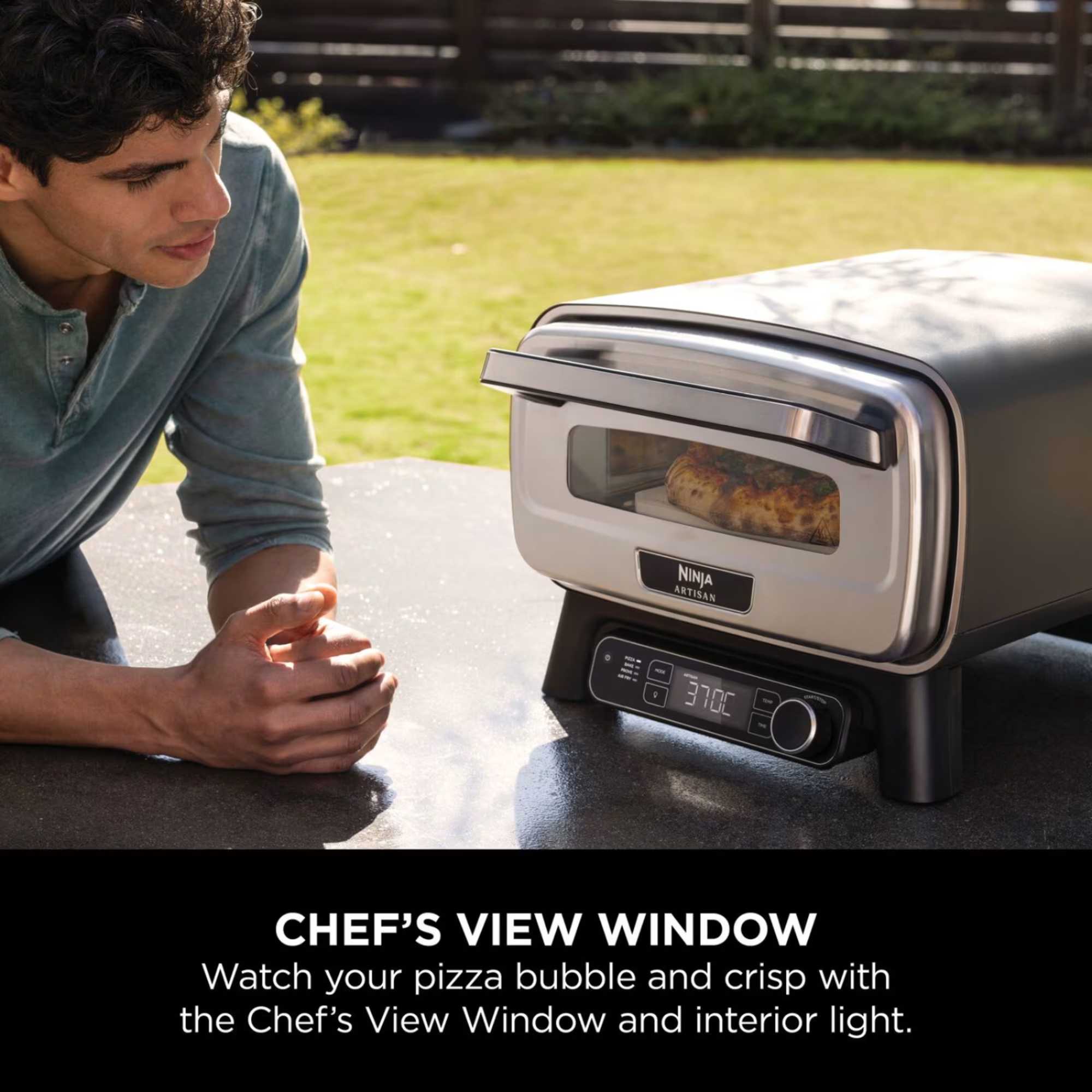 MO201UK Artisan Electric Outdoor Pizza Oven & Air Fryer - Grey