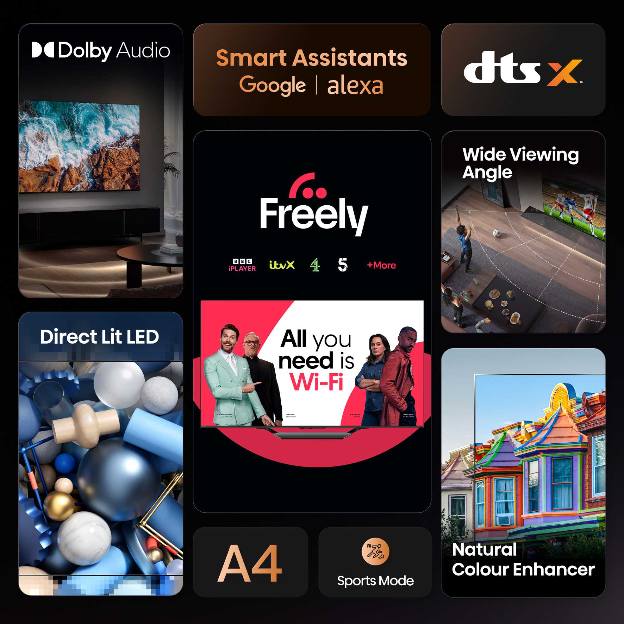 A4QTUK 40" HD LED Freely Smart TV - 40A4QTUK