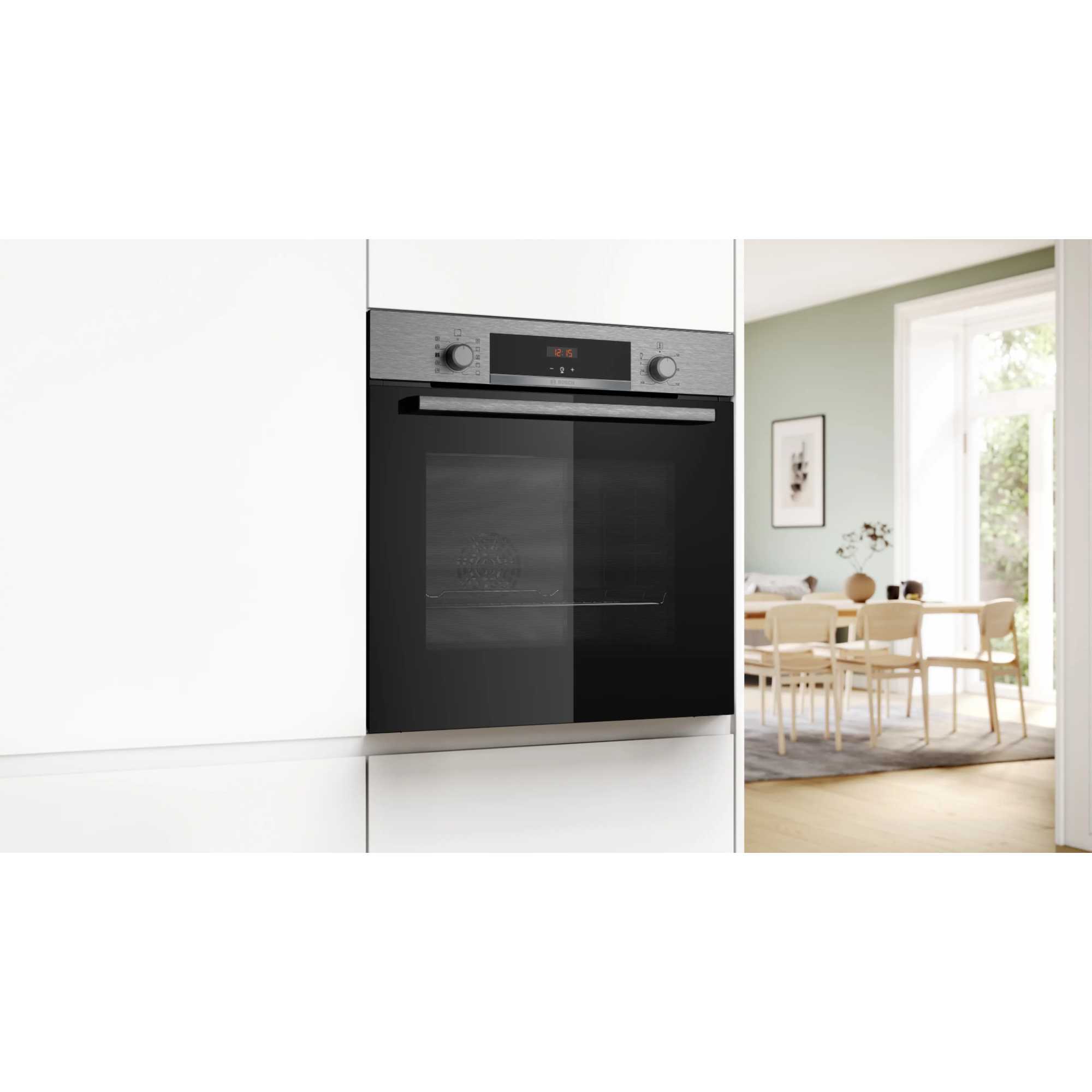 Series 4 HQA534BS3B Built-In Single Oven with Steam Function - Stainless Steel